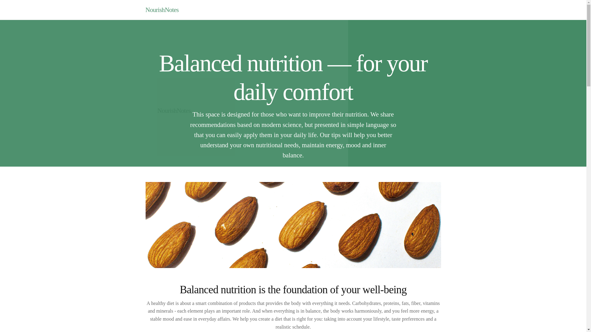 website screenshot of https://nourishnotesd.info/