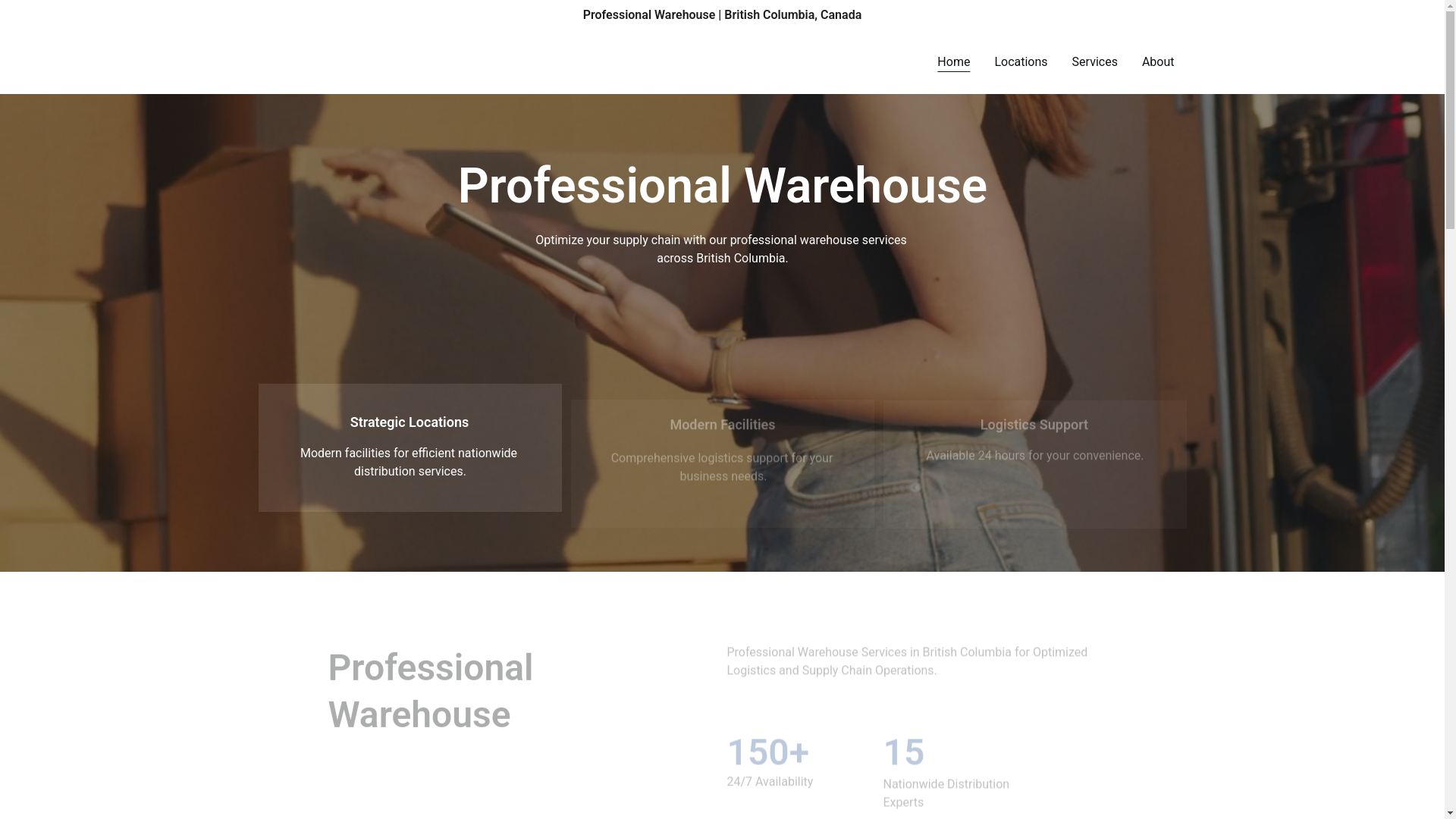 website screenshot of https://professionalwarehouse.us/