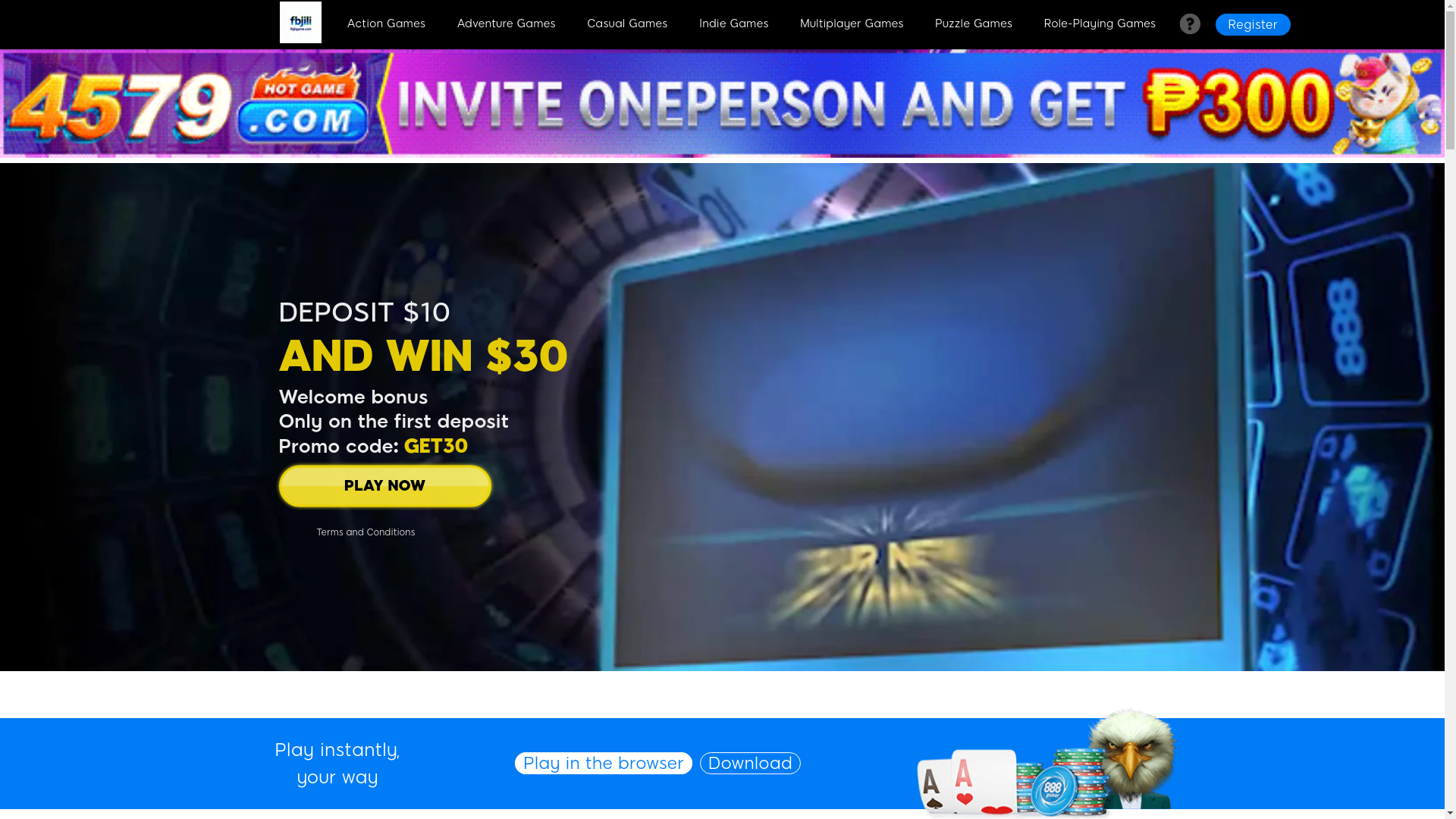 website screenshot of https://fbjiligame.com/