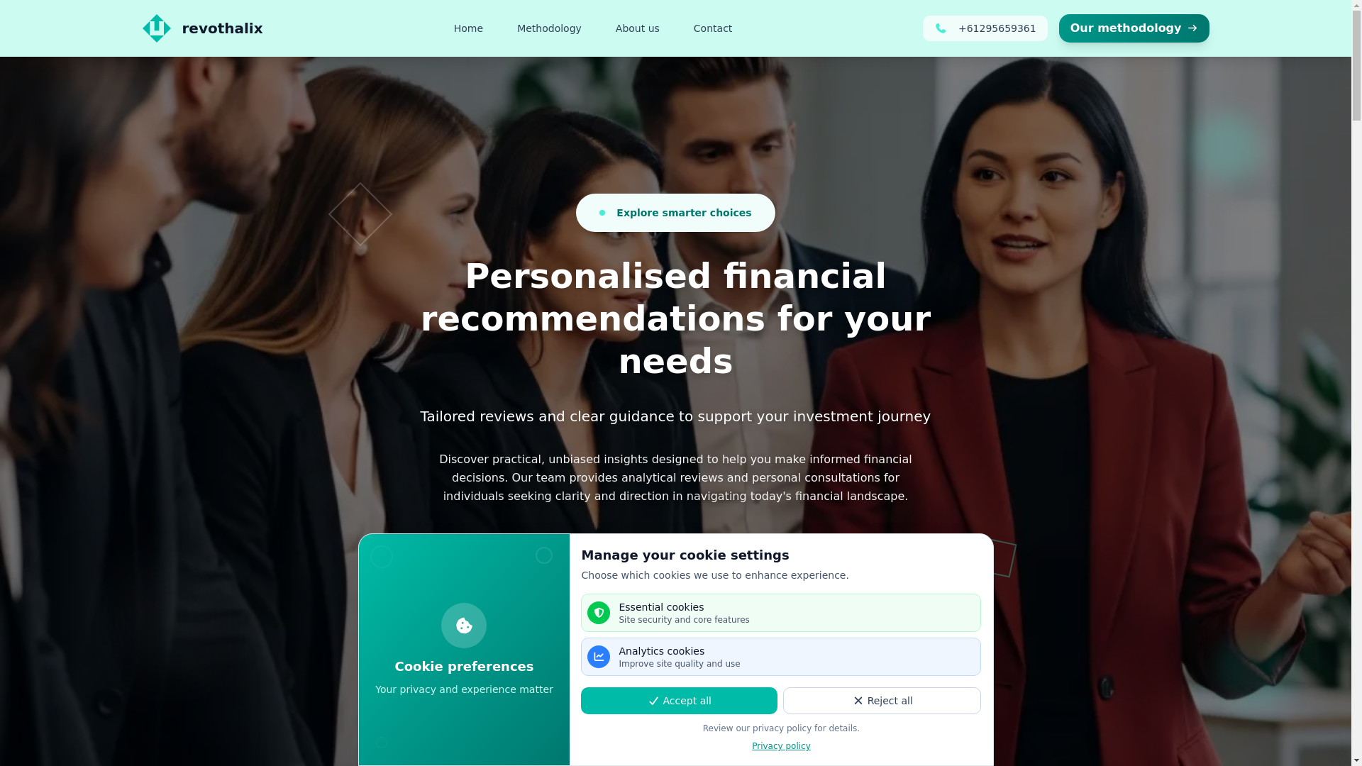 website screenshot of https://revothalix.com/