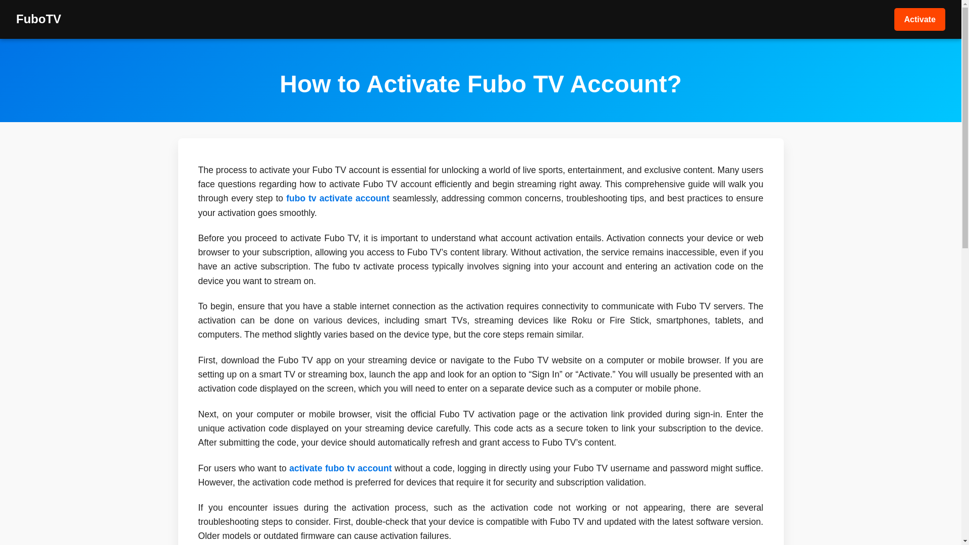 website screenshot of https://fubotv-activate-account.pages.dev/