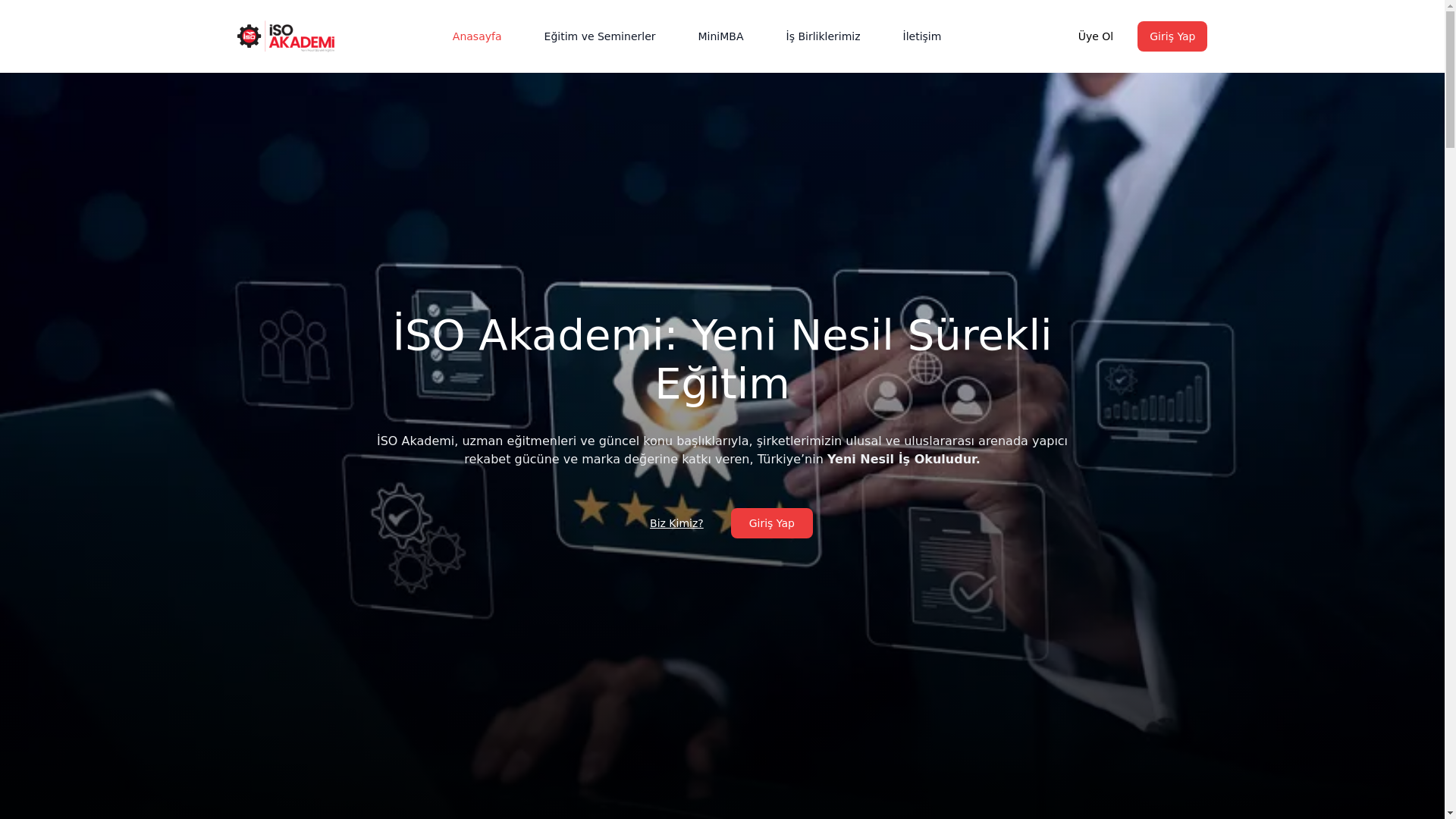website screenshot of https://isoakademi.tr/
