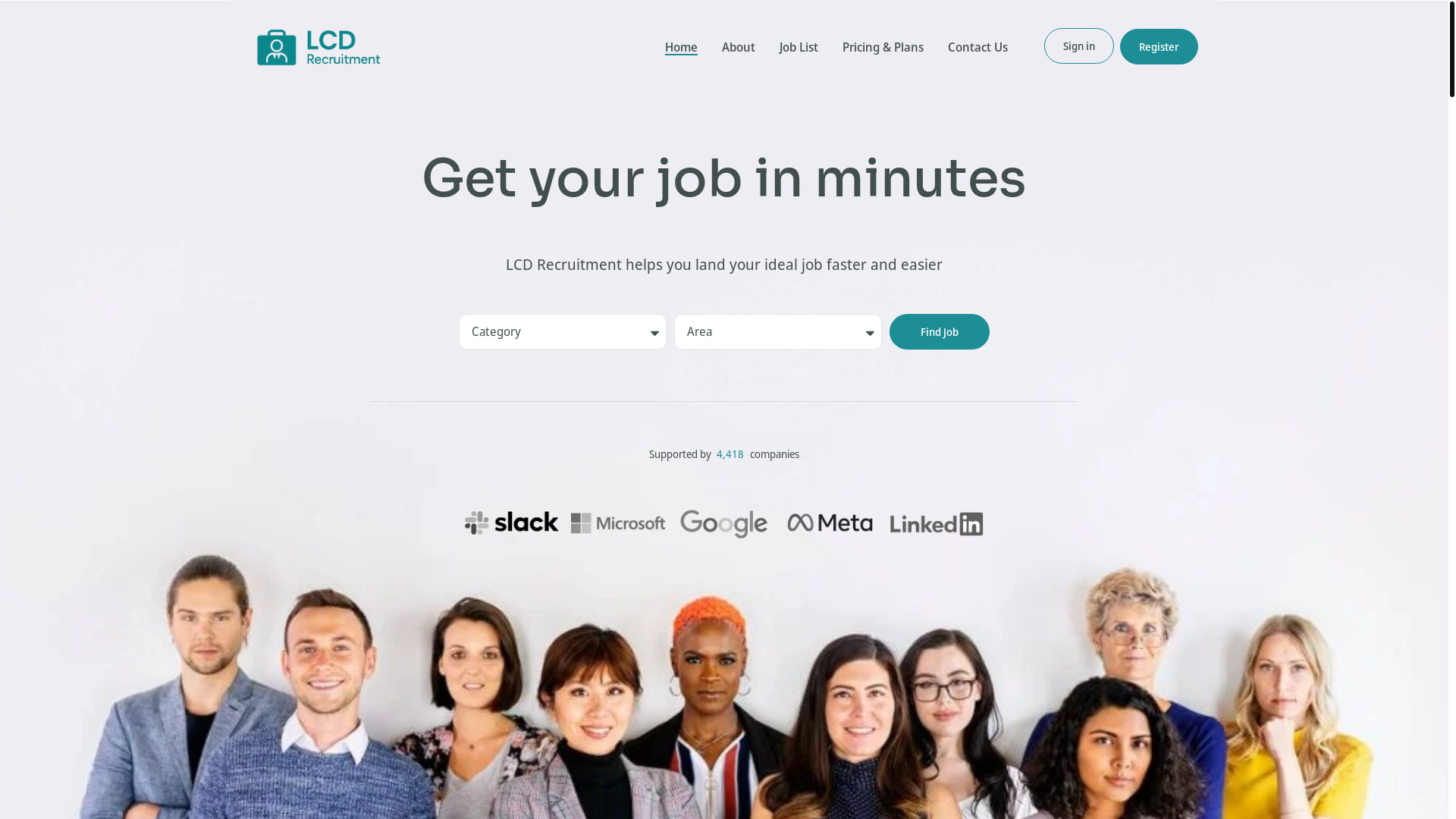 website screenshot of https://lcdrecruitment.co.uk/