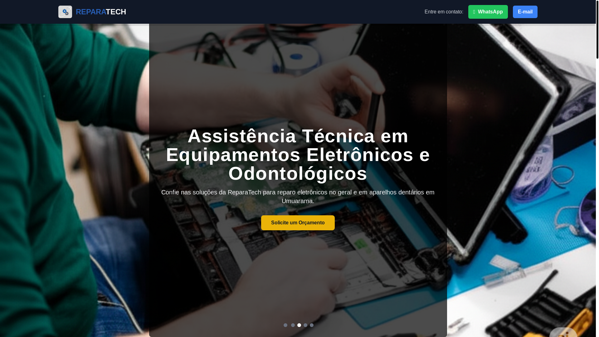 website screenshot of https://reparatech.net.br/