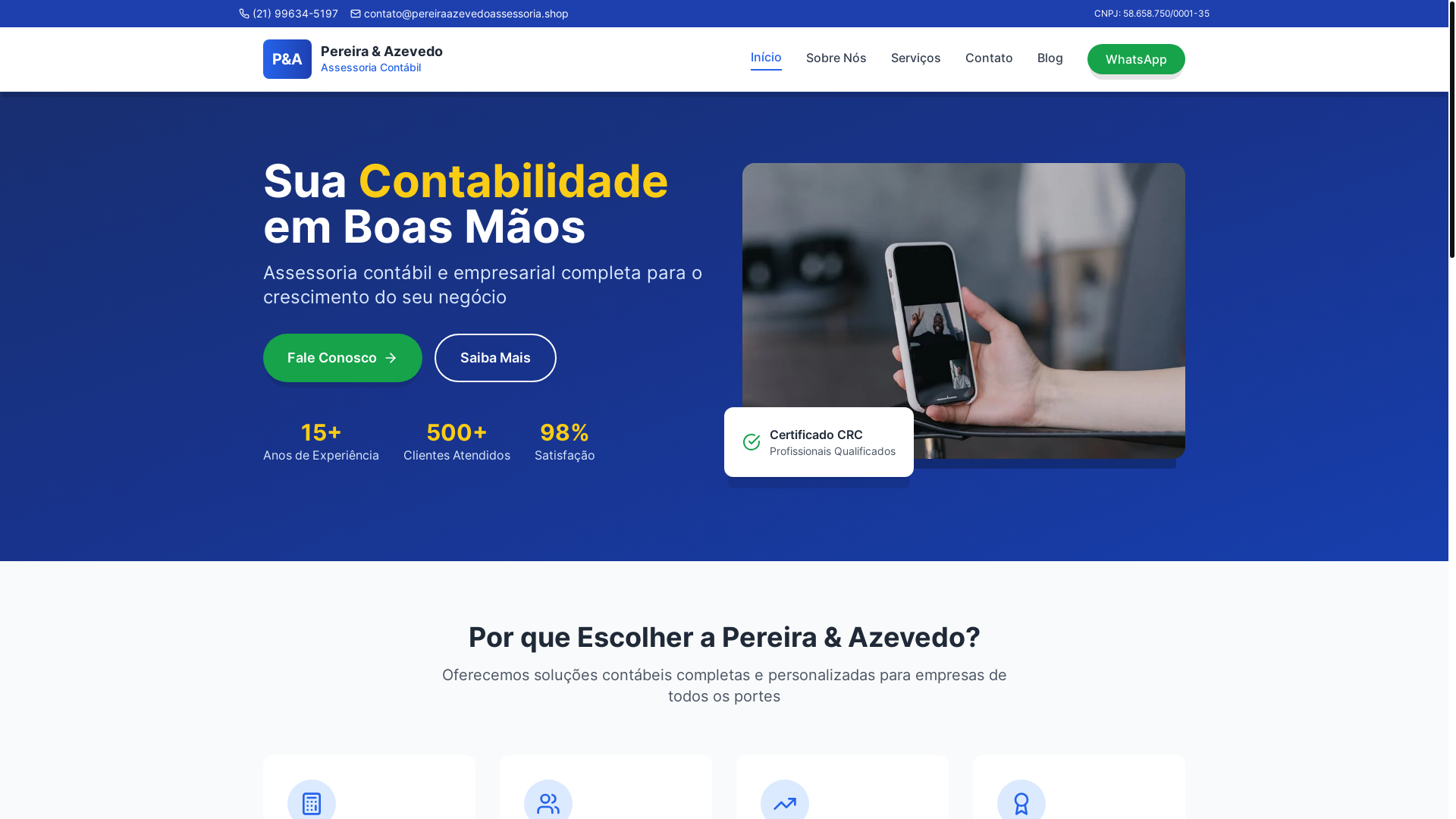 website screenshot of https://pereiraazevedoassessoria.shop/