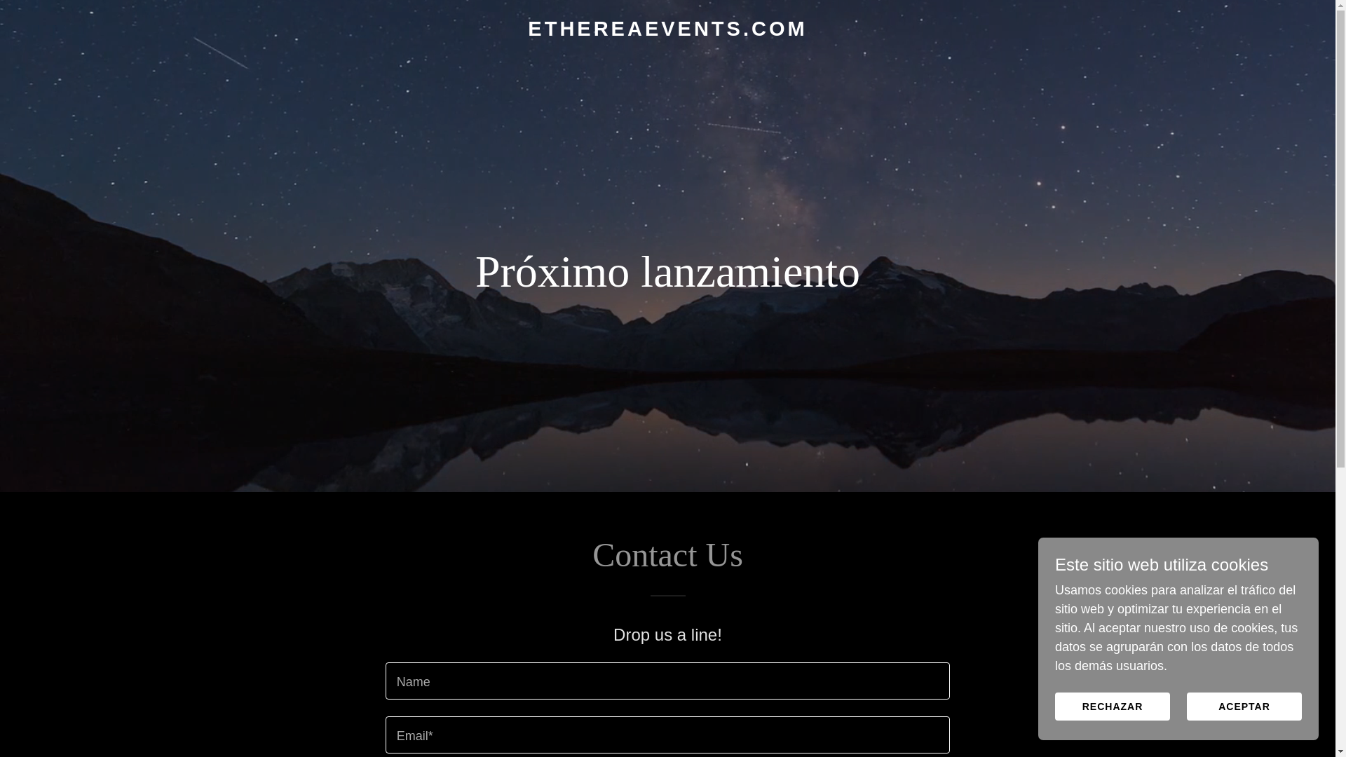 website screenshot of https://ethereaevents.com/