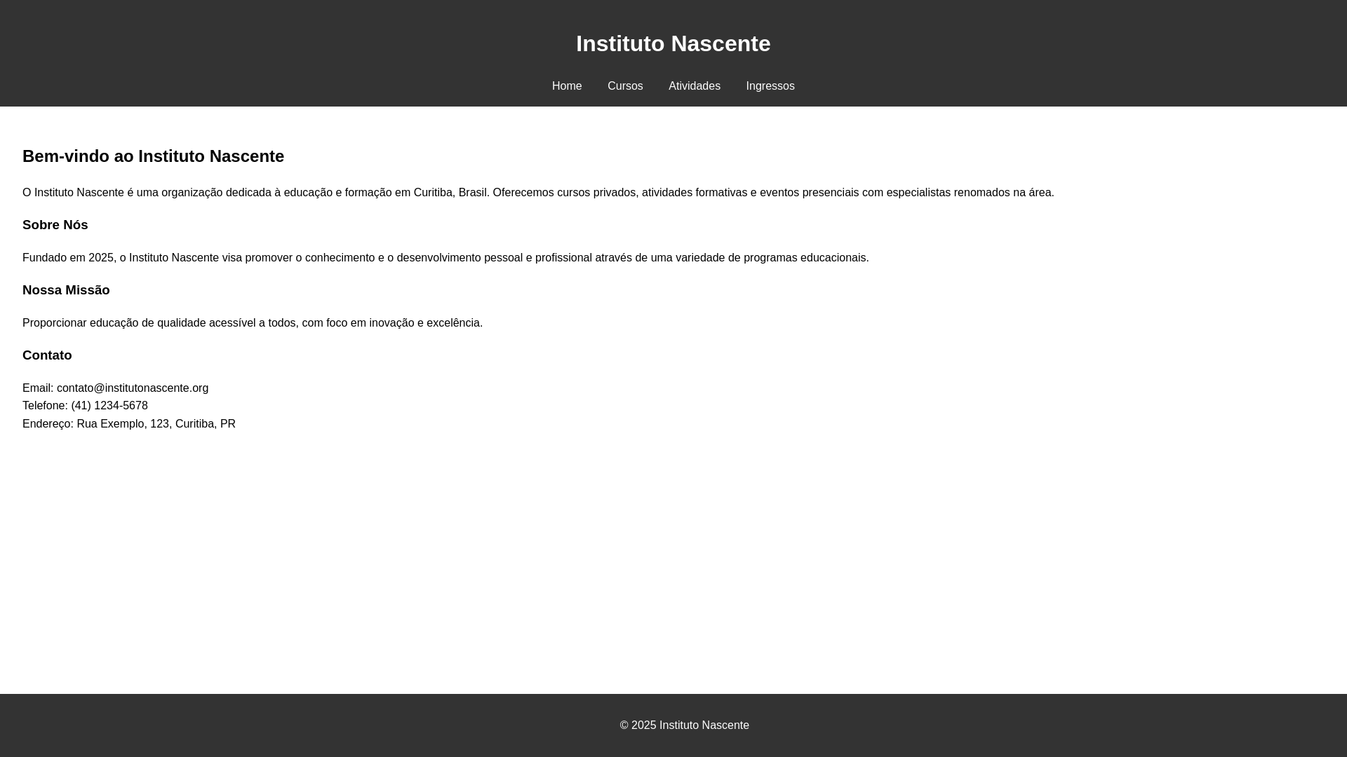 website screenshot of https://instituto-nascente-site.pages.dev/