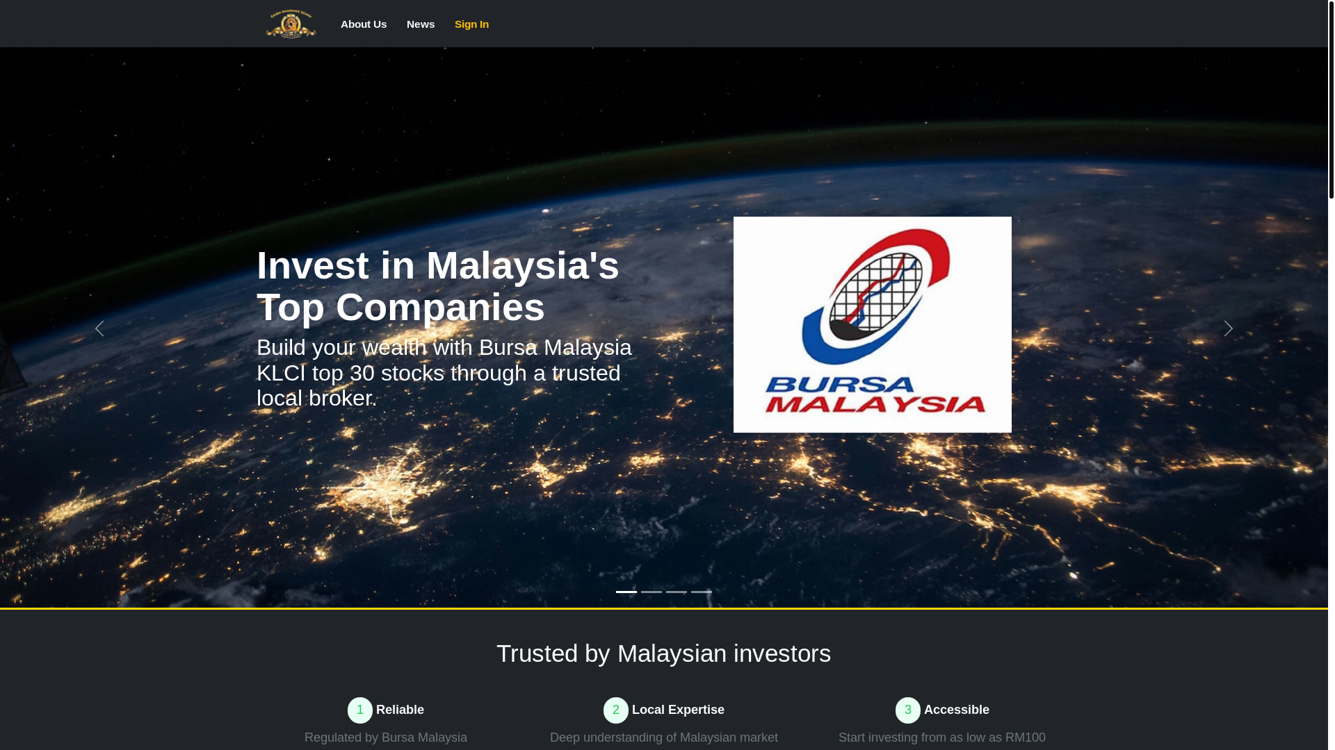 website screenshot of https://goldenlnvestment.com/