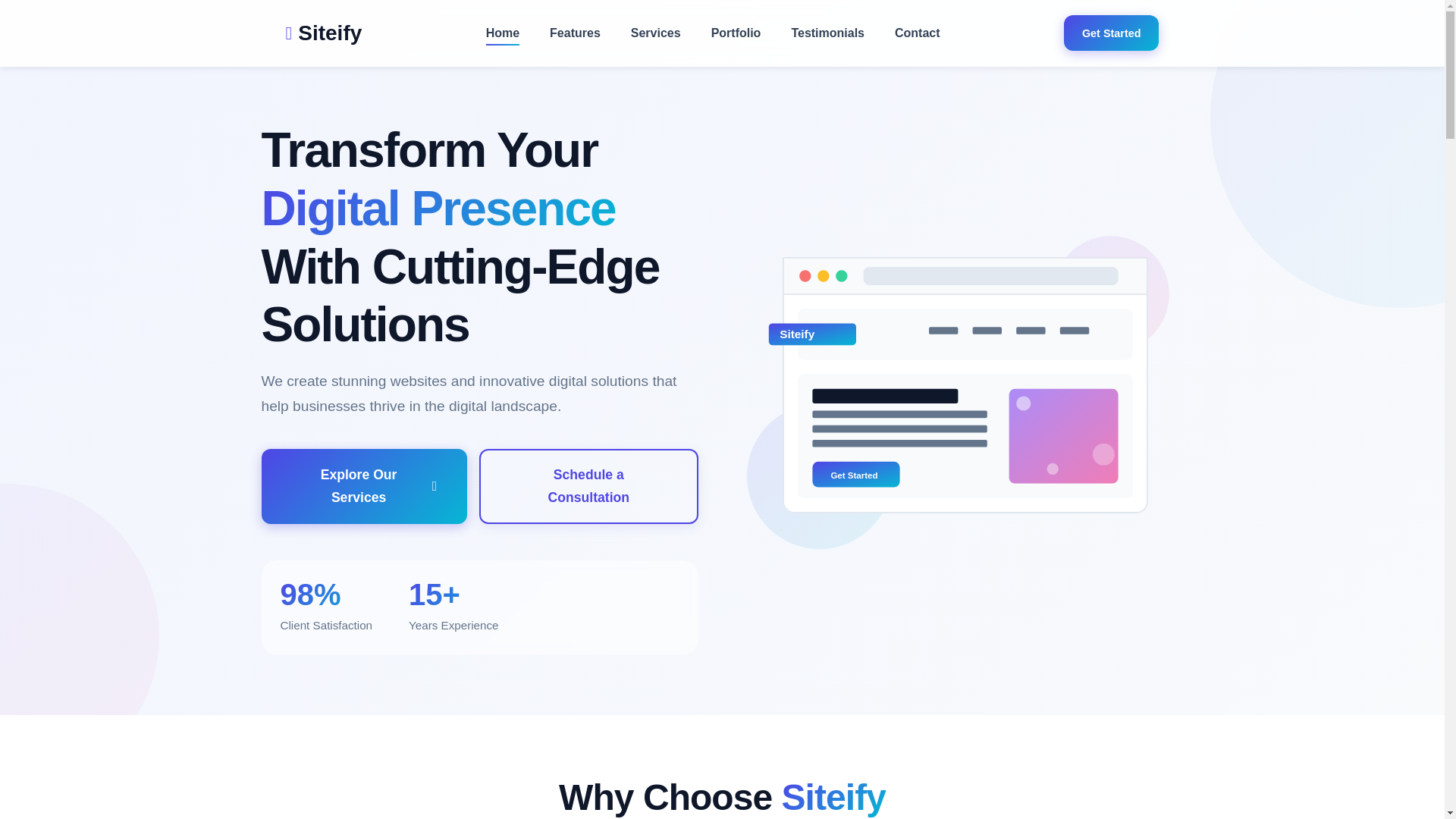 website screenshot of https://siteify.co.za/