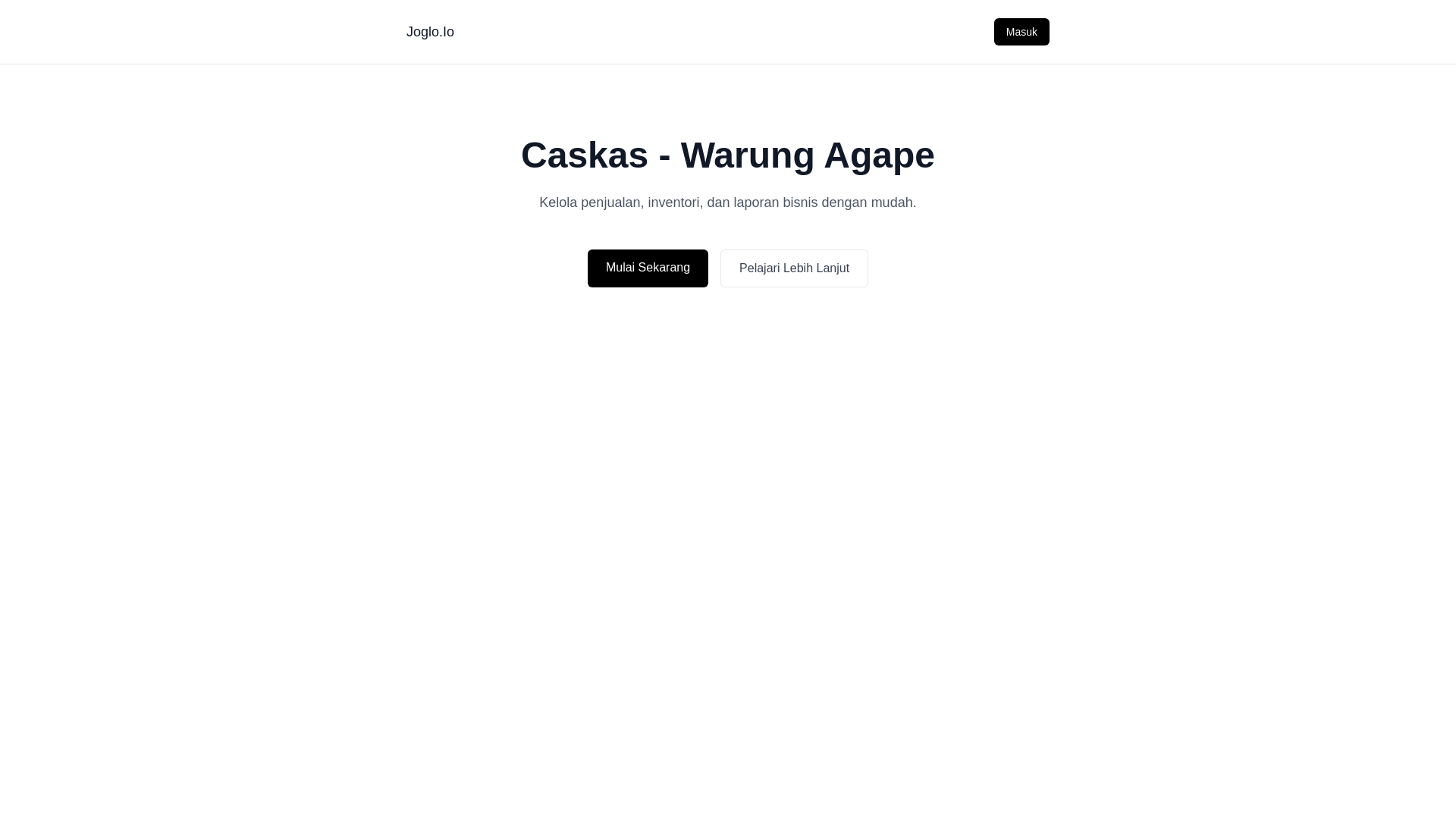 website screenshot of https://caskas-warungagape.my.id/