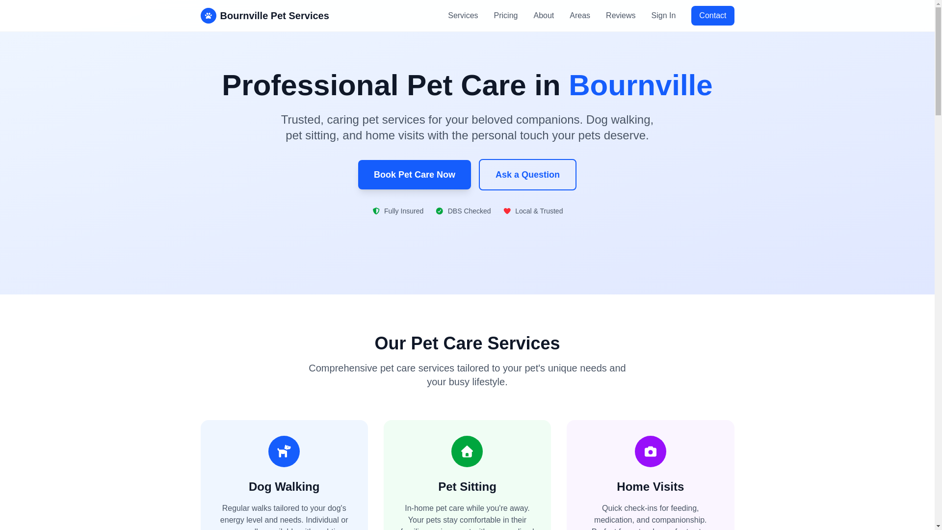website screenshot of https://bournvillepetcare.co.uk/