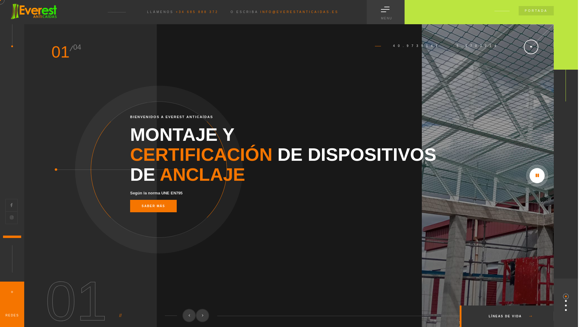 website screenshot of https://everestanticaidas.es/