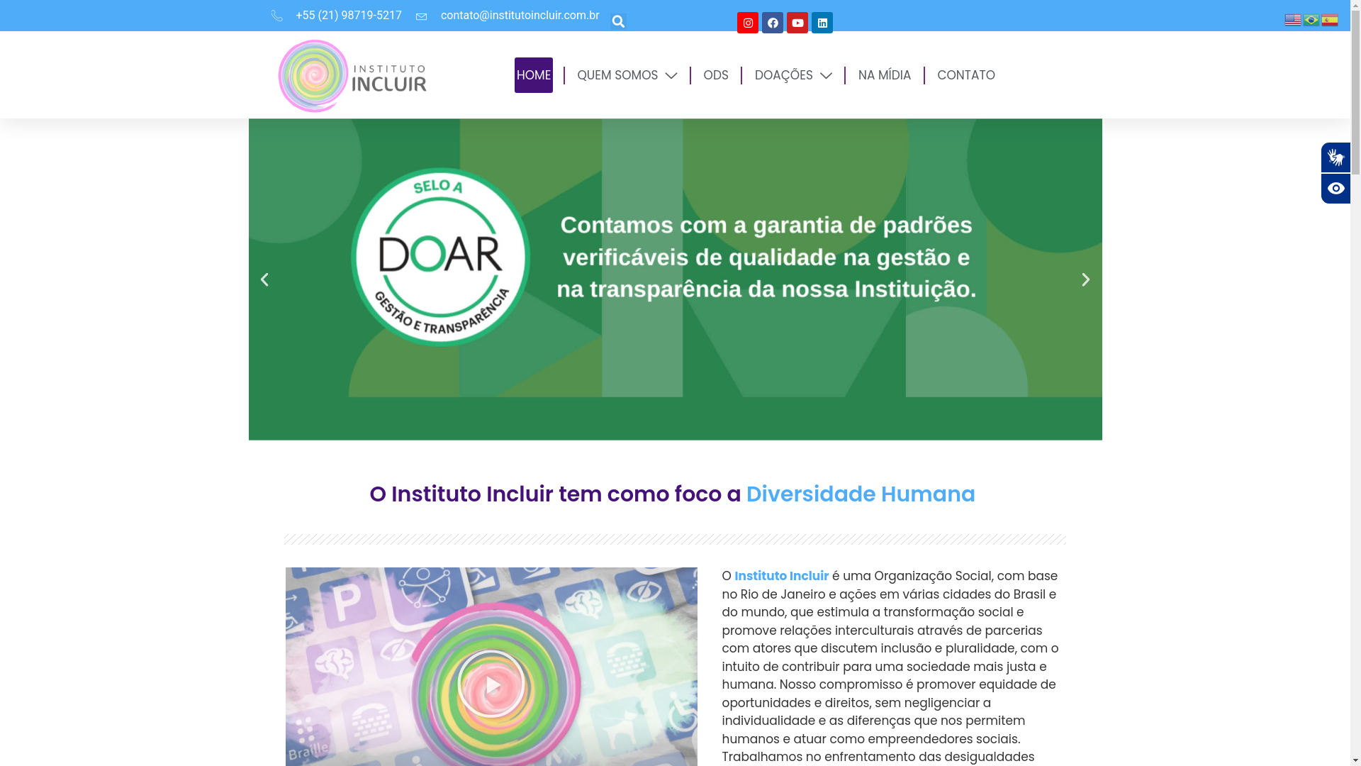 website screenshot of https://institutoincluir.net/