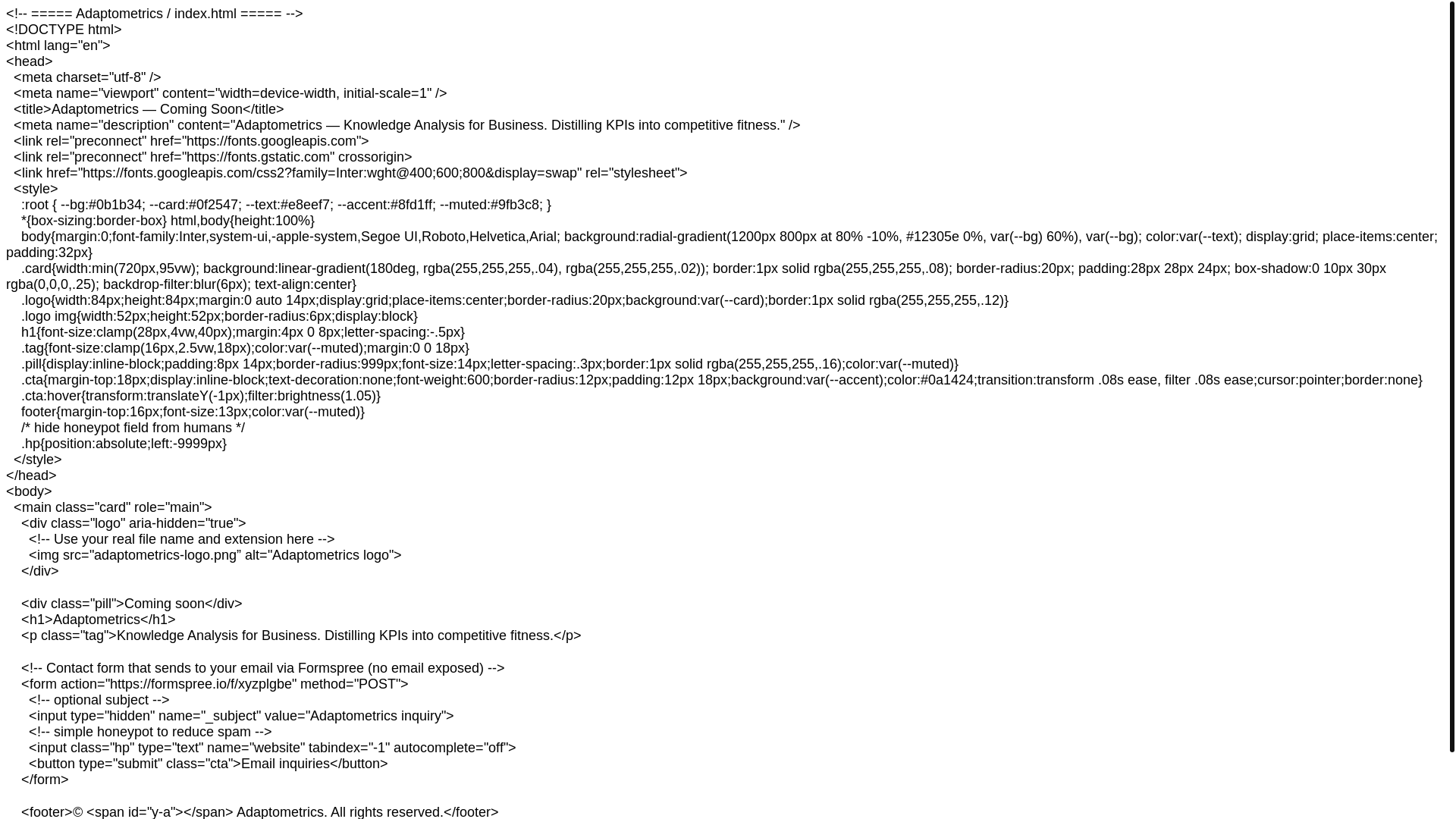 website screenshot of https://adaptometrics2.pages.dev/