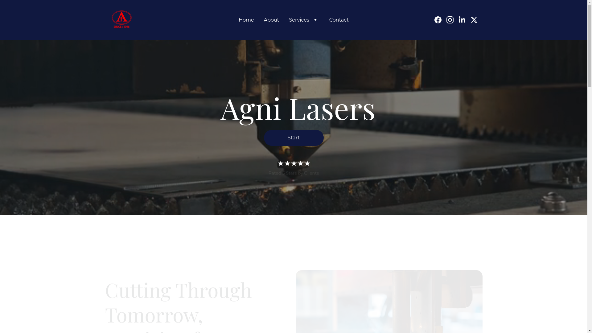 website screenshot of https://agnilasercutting.com/