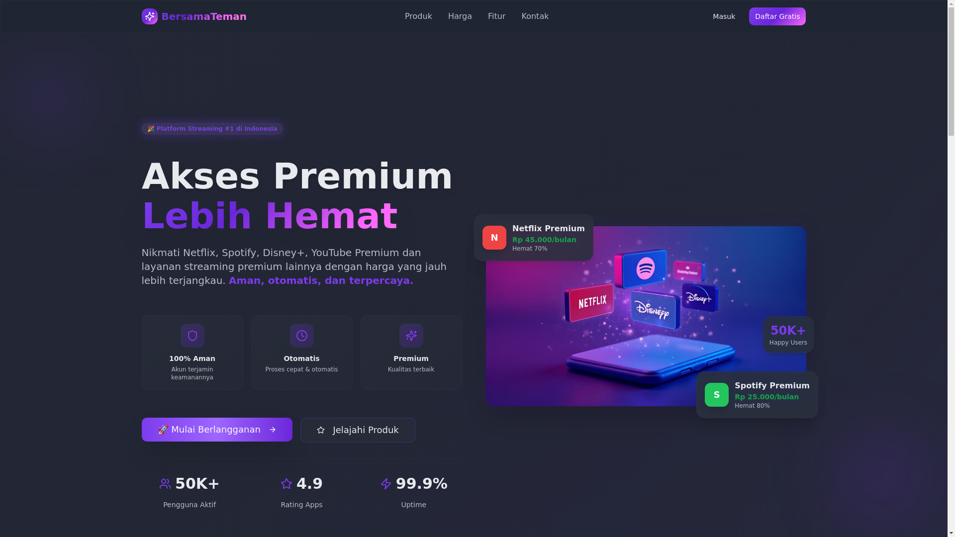 website screenshot of https://bersamateman.pages.dev/