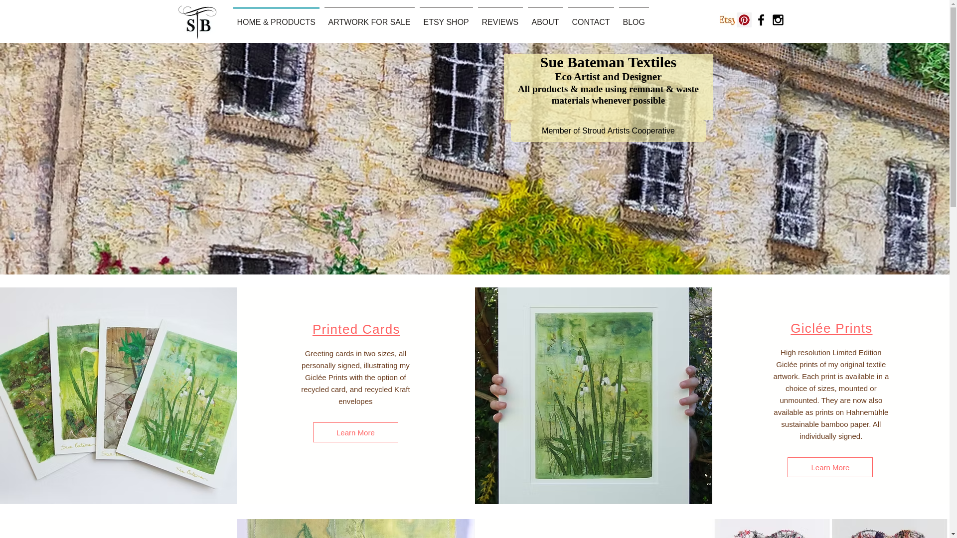website screenshot of https://suebatemanartist.com/