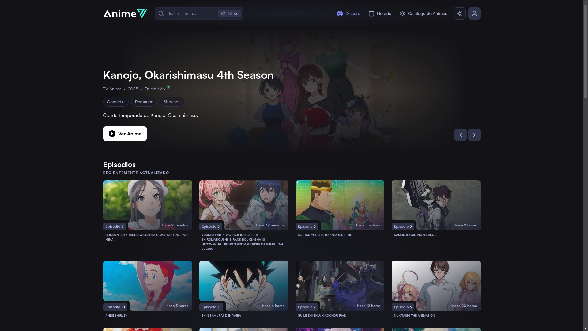 website screenshot of https://animeav1.com/