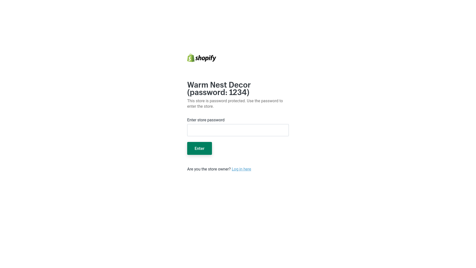 website screenshot of https://warmnestdecor.com/