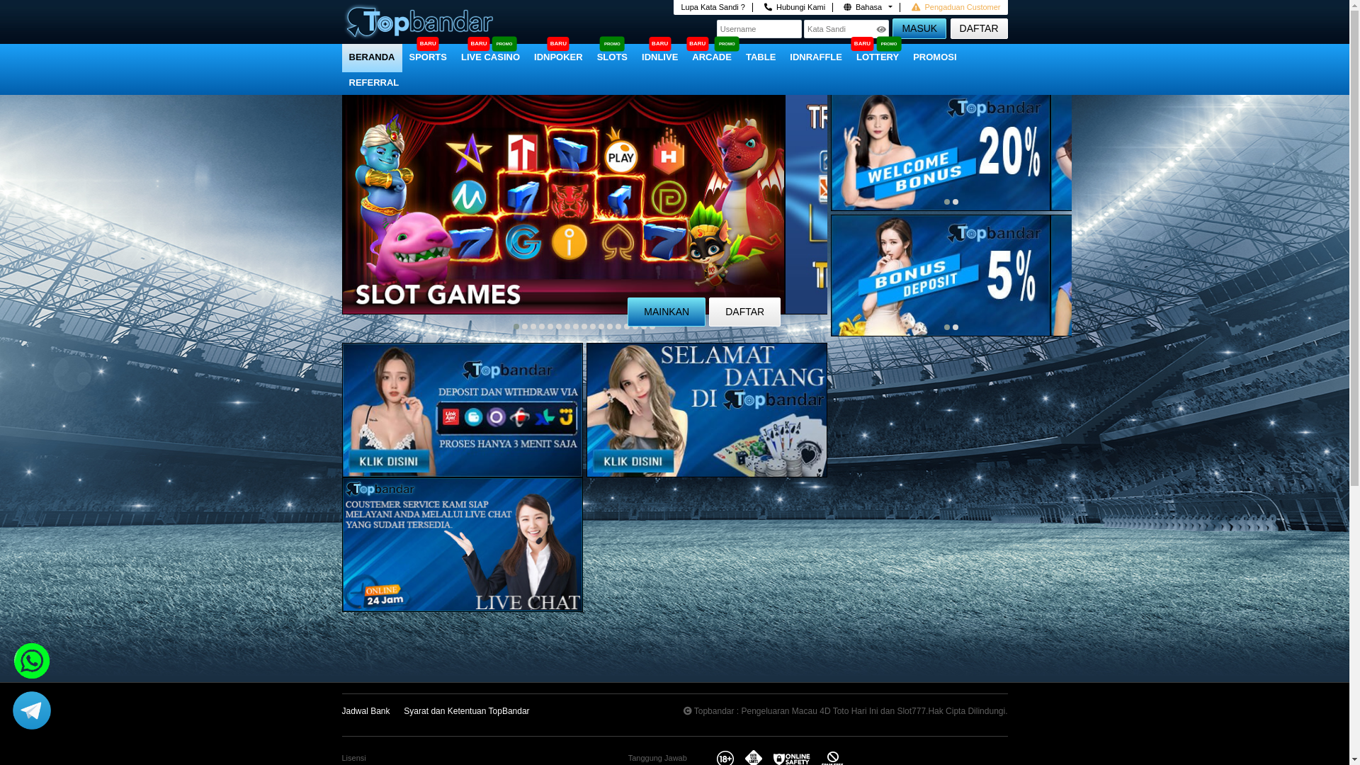website screenshot of https://topbandar100.com/