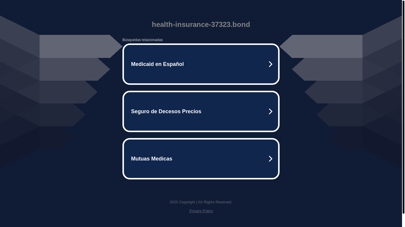 website screenshot of https://health-insurance-37323.bond/