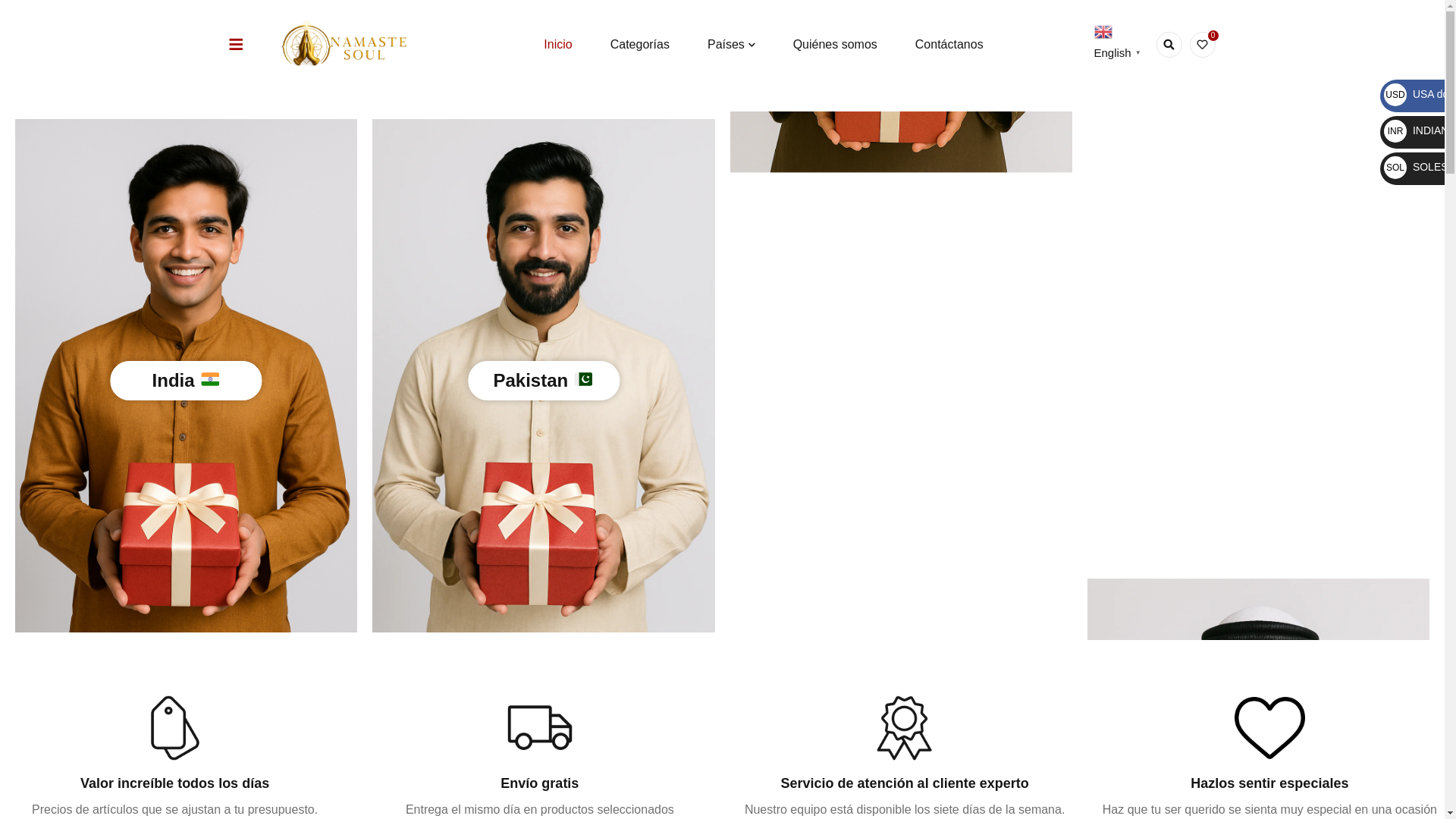 website screenshot of https://namastesoul.shop/