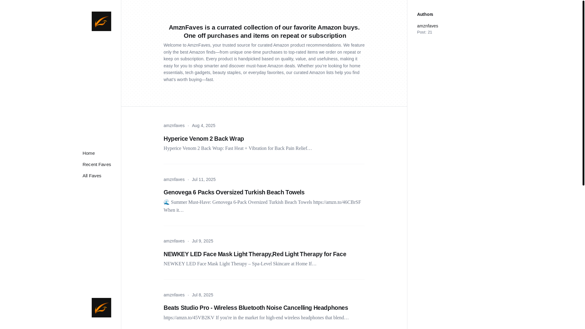website screenshot of https://amznfaves.pages.dev/