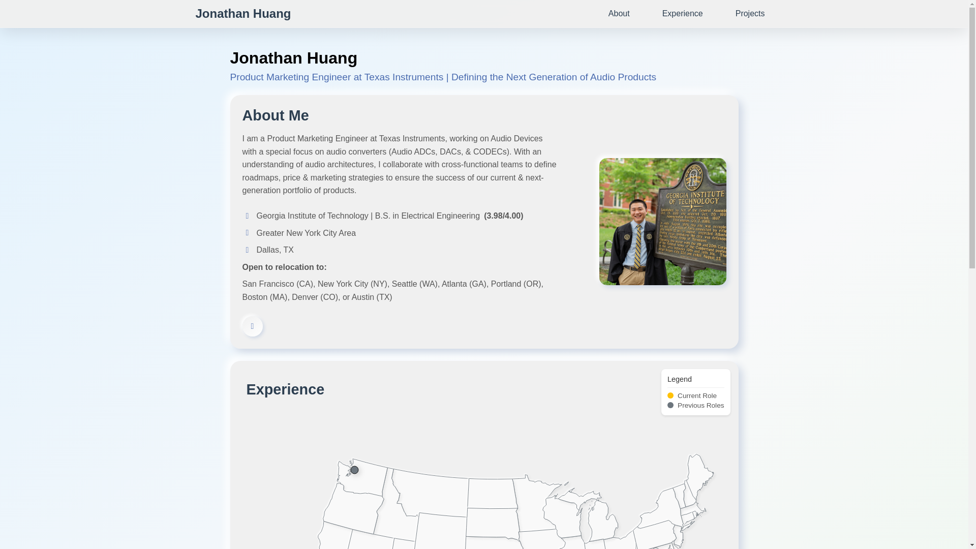 website screenshot of https://jonathan-huang.me/