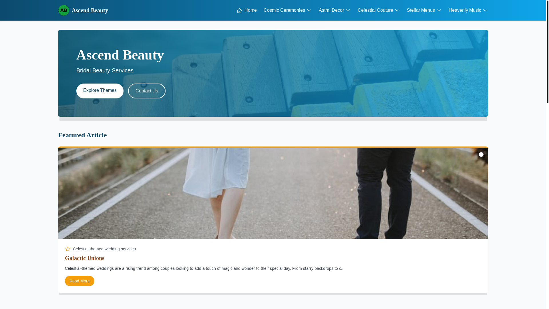 website screenshot of https://bridalascend.beauty/