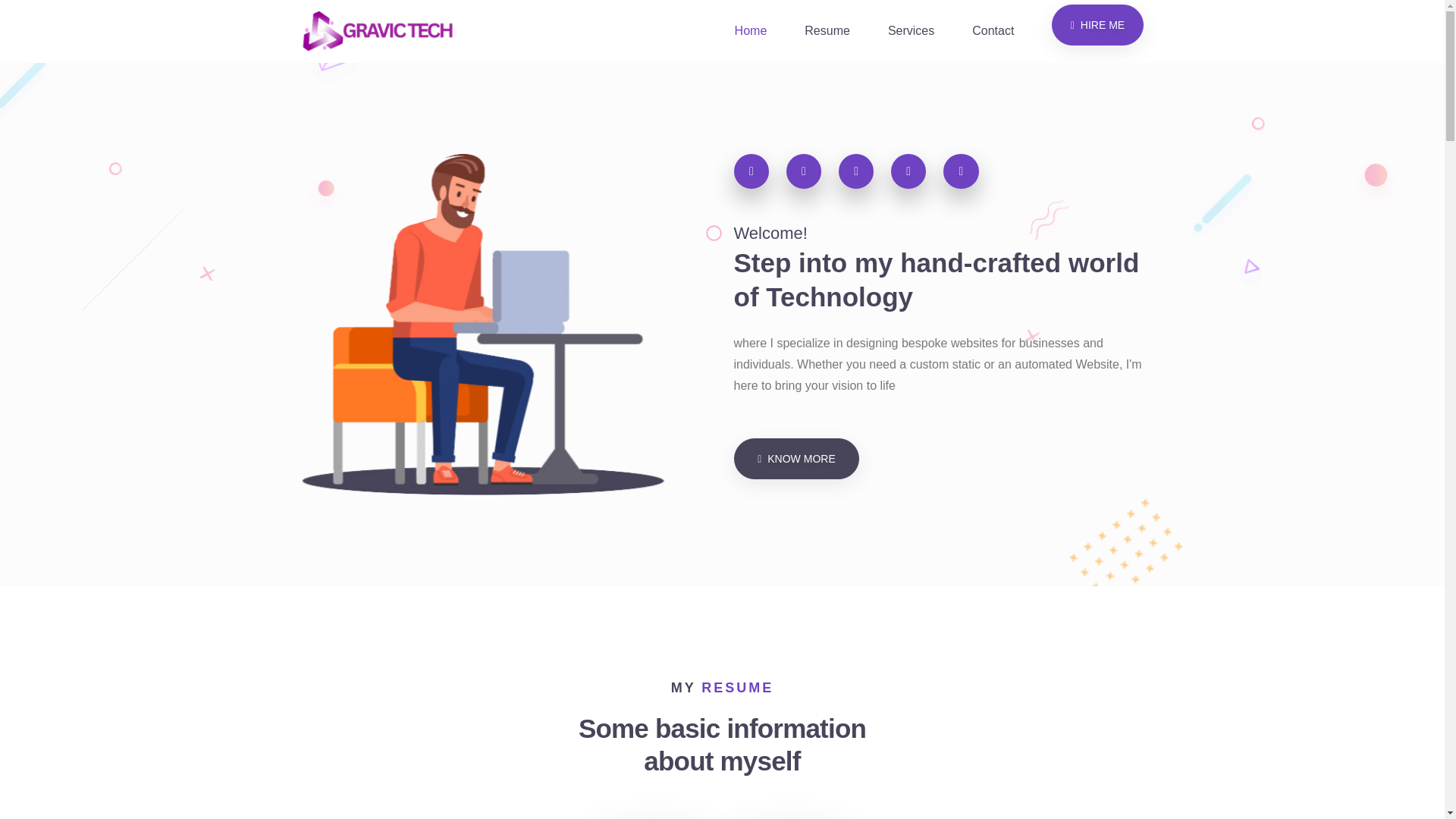 website screenshot of https://gravictech.com/