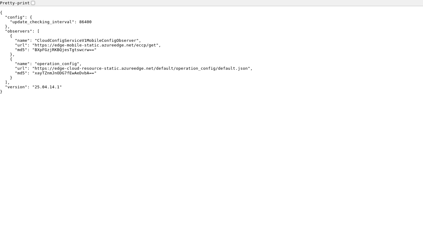 website screenshot of https://static.edge.microsoftapp.net/default/cloud_config_observers.json