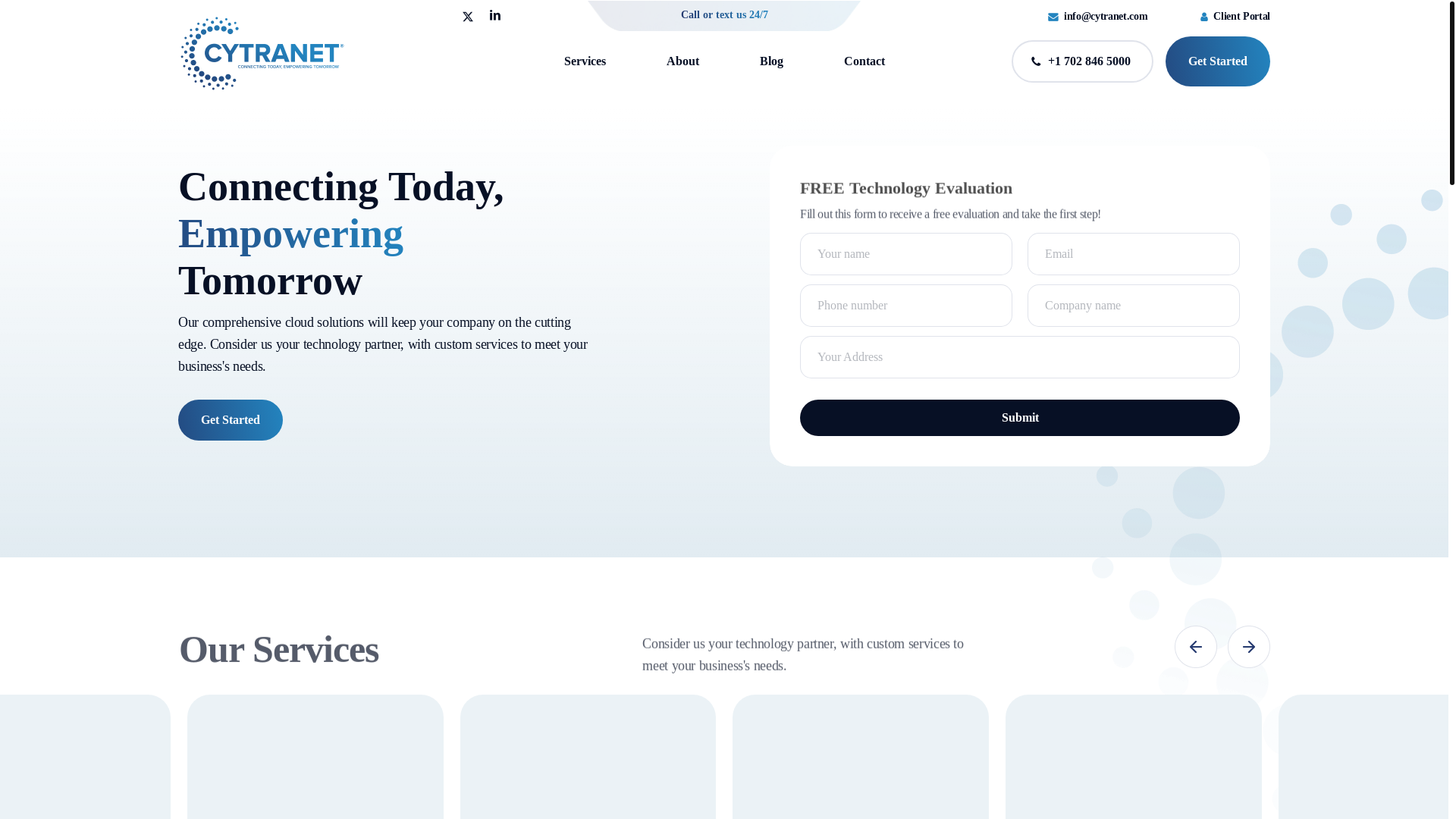 website screenshot of https://cytranetcore.top/