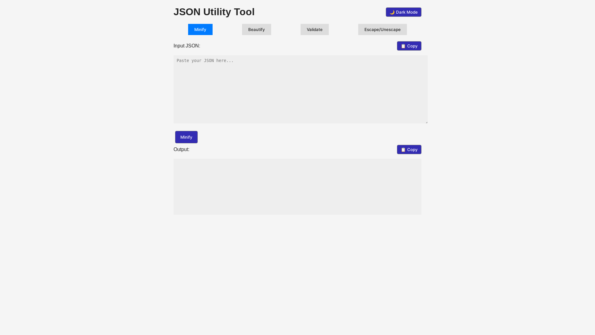 website screenshot of https://json-utils.pages.dev/