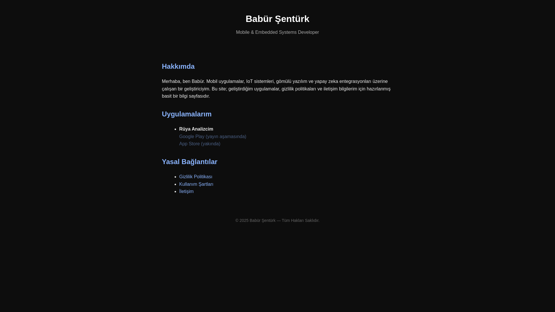 website screenshot of https://babursenturk.pages.dev/