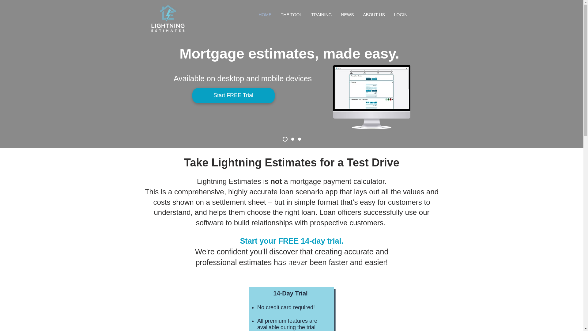 website screenshot of https://lightningestimatesdata.site/