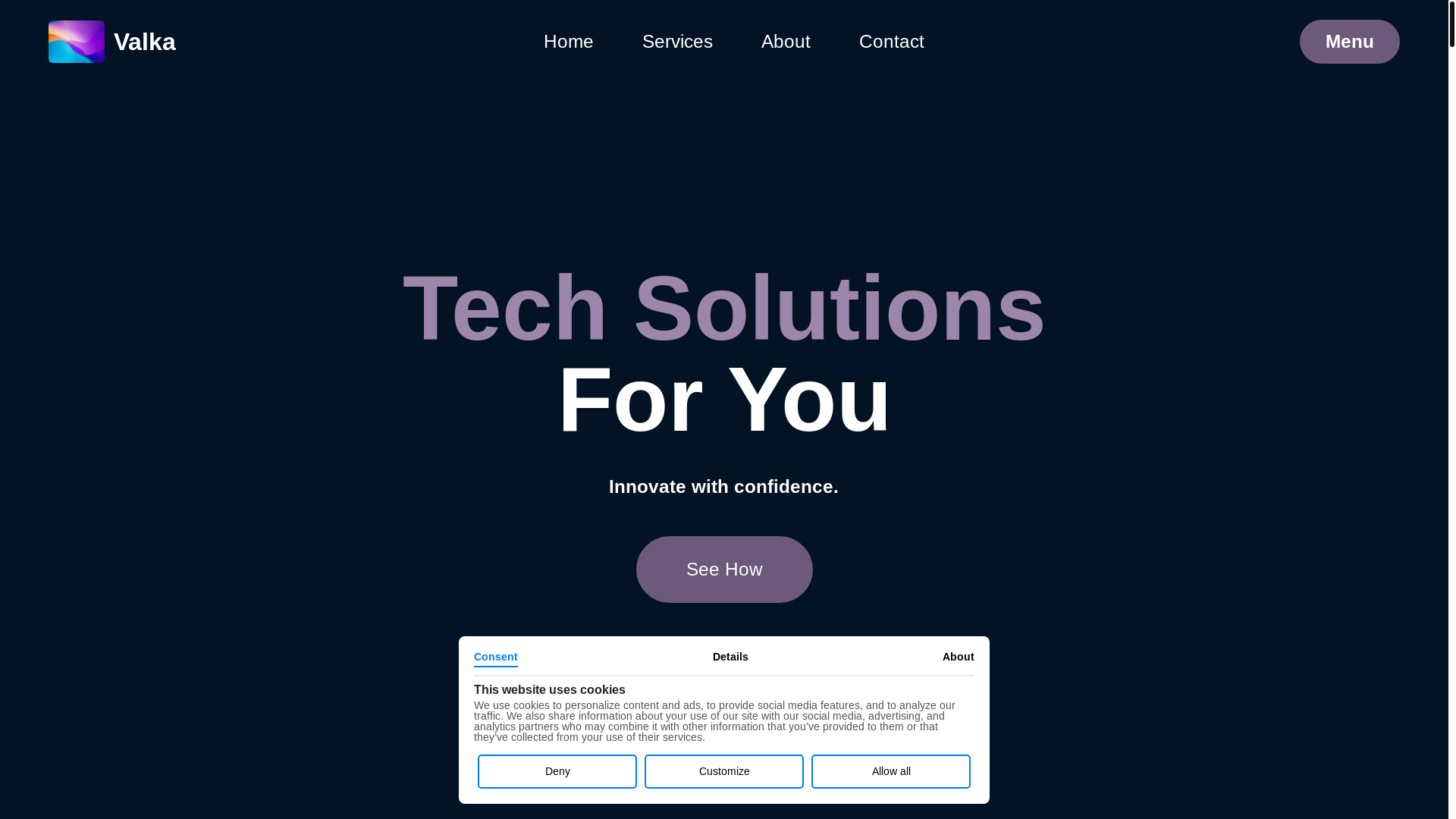 website screenshot of https://valkalabs.com/
