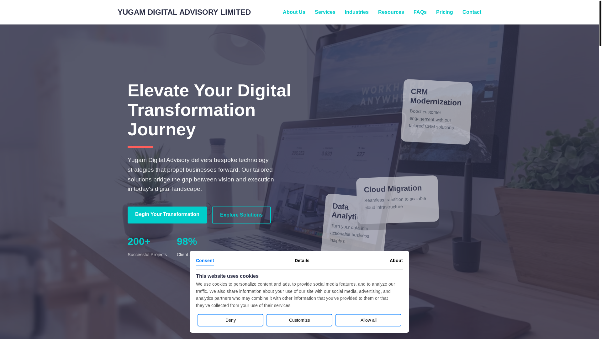 website screenshot of https://yugamdigitaladvisory.pages.dev/