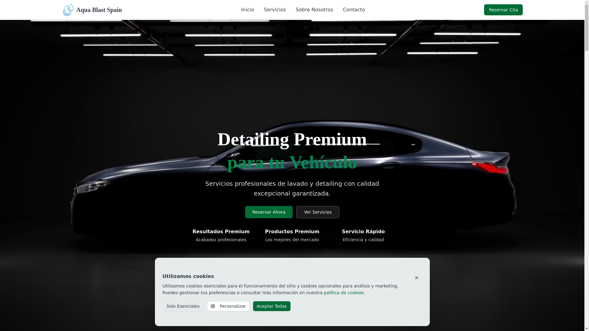 website screenshot of https://aquablastspain.online/