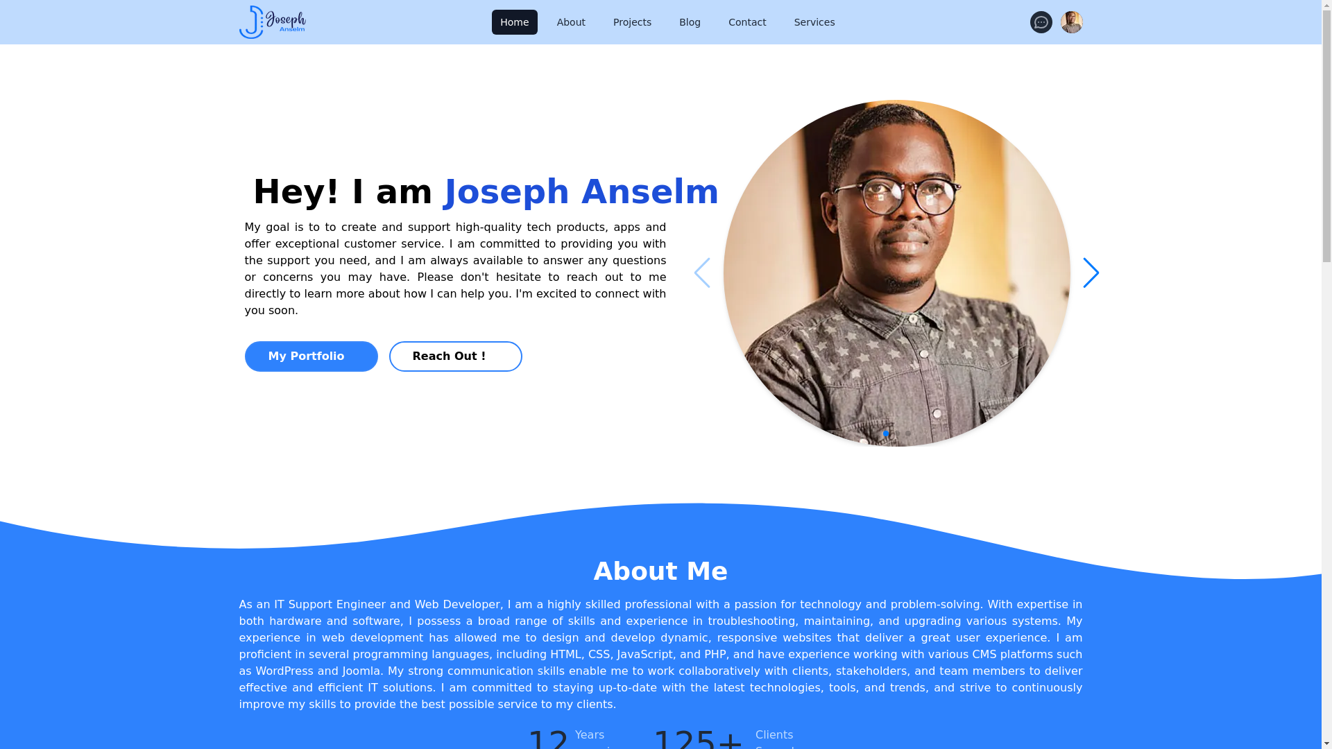 website screenshot of https://anselmjoseph.com/
