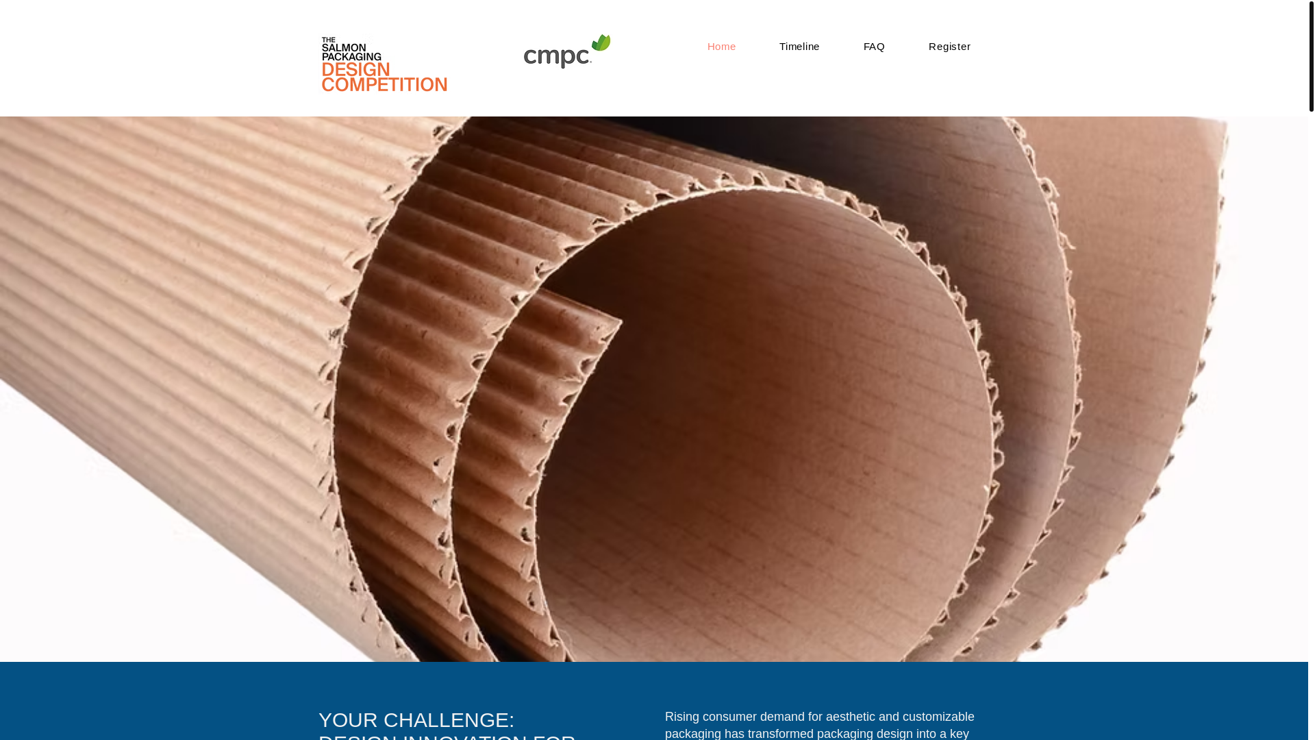 website screenshot of https://salmonpackagingcompetition.com/