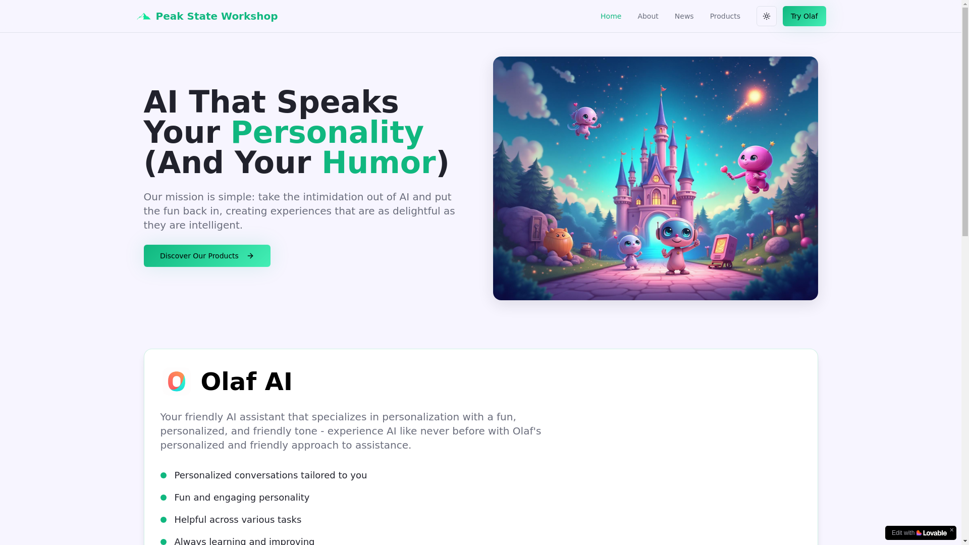 website screenshot of https://peakstateworkshop.com/