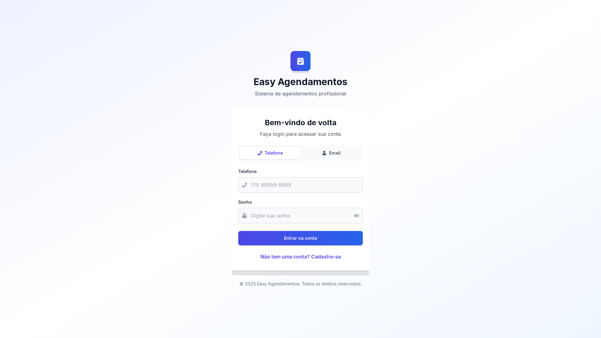 website screenshot of https://easyagendamentos.com.br/