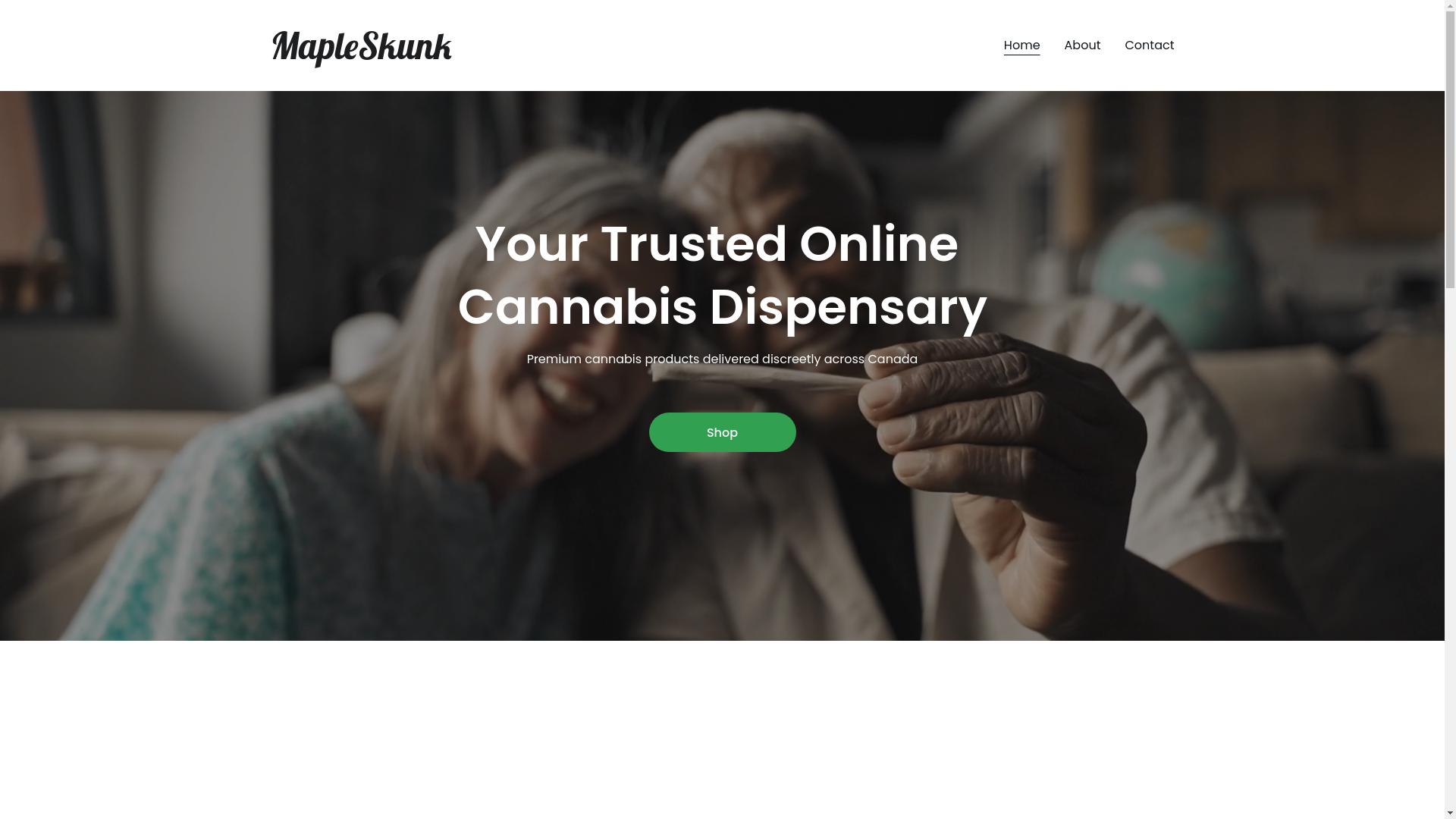 website screenshot of https://mapleskunk.com/