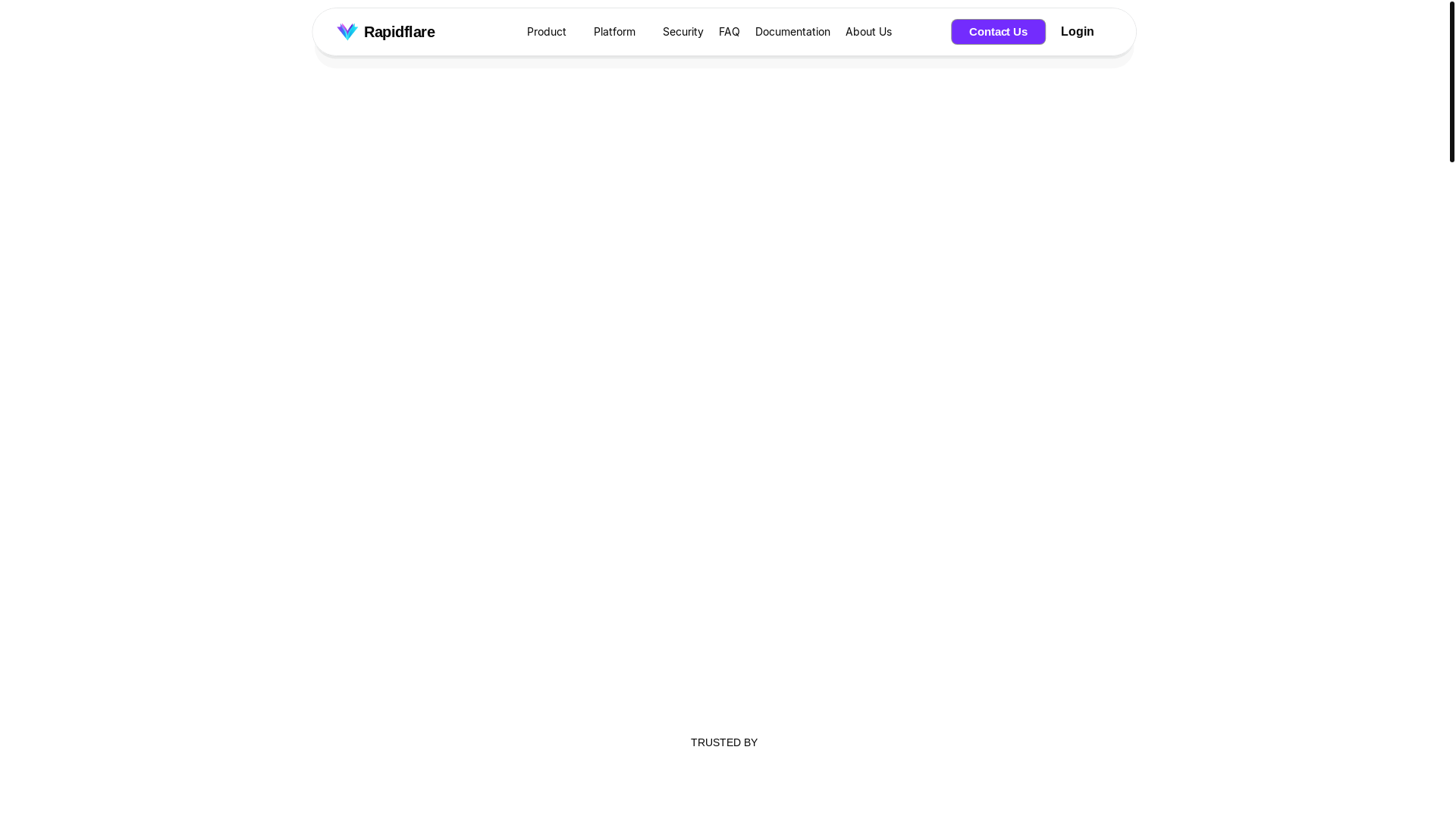 website screenshot of https://tryrapidflare.com/