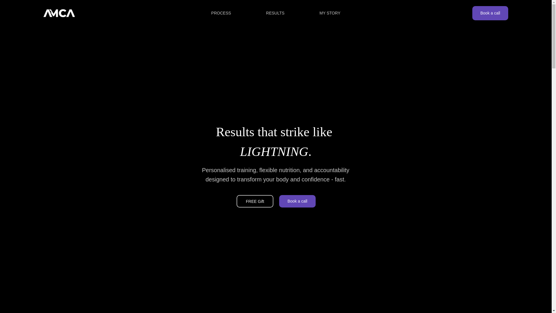 website screenshot of https://amcafitness.co.uk/