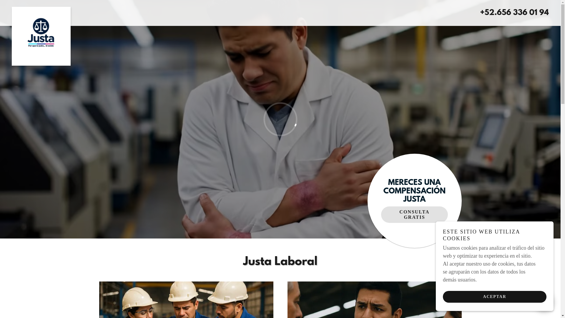 website screenshot of https://justalaboral.com/