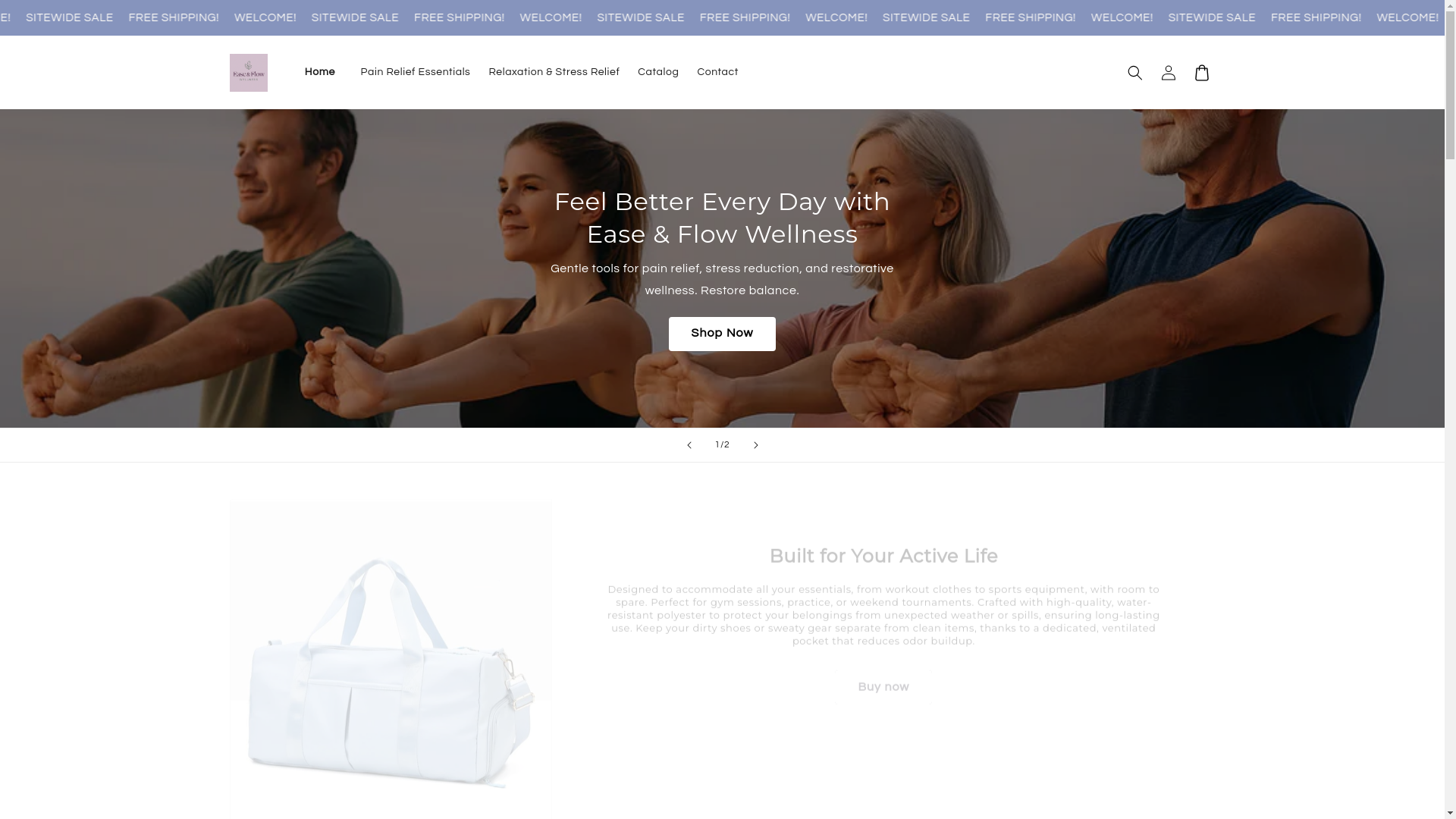 website screenshot of https://easeflowwellness.store/