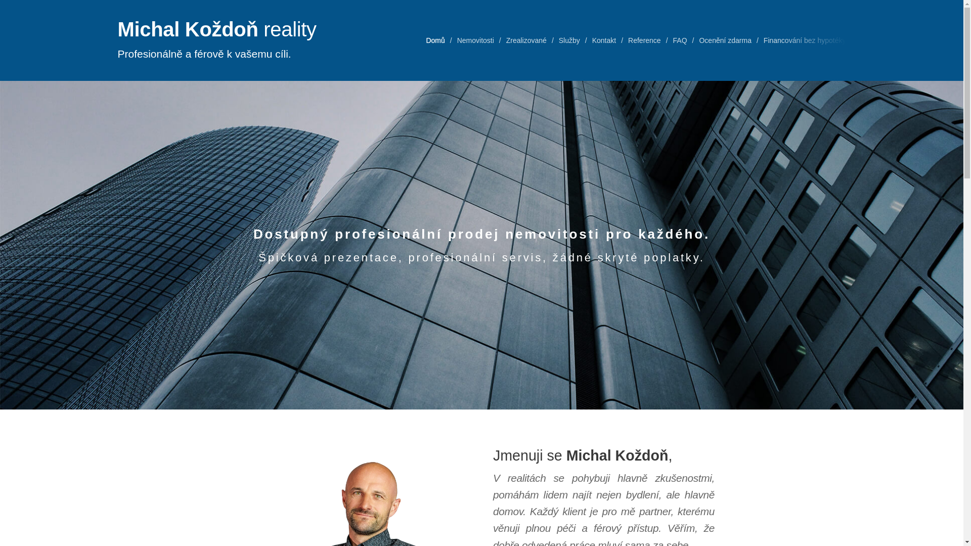 website screenshot of https://kozdonreality.cz/