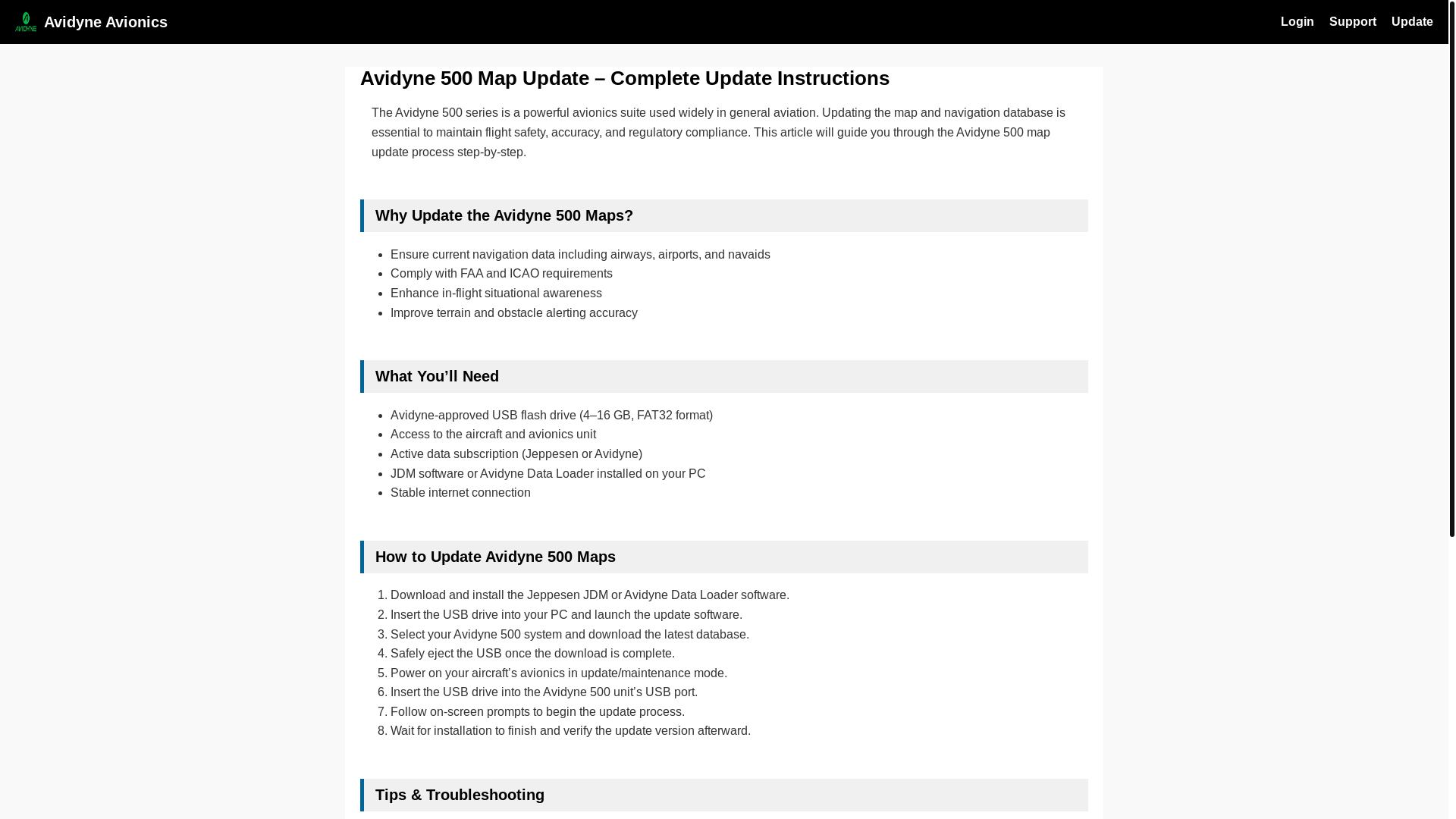 website screenshot of https://avidyne-500.pages.dev/
