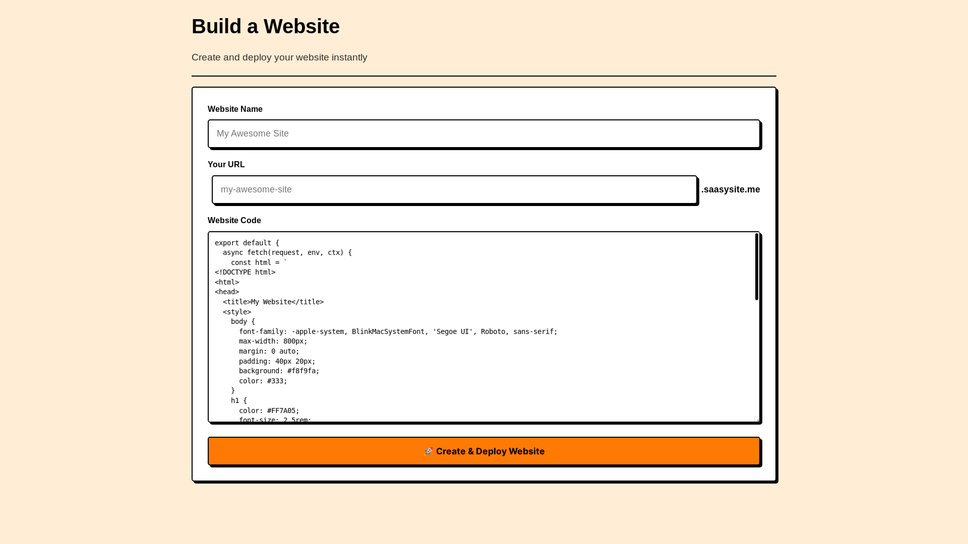 website screenshot of https://saasysite.me/